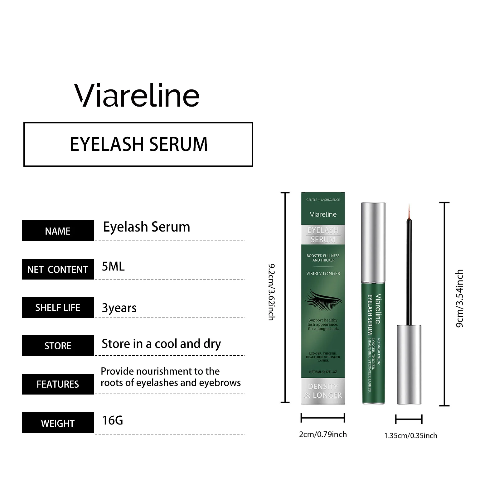 Eyelash Serum 5ml for Longer Thicker Lashes and Eyebrows with Peptides and Ginseng Extract 1 eyelash serum 5ml peptide ginseng extract der r8hj2gg3 desc 1