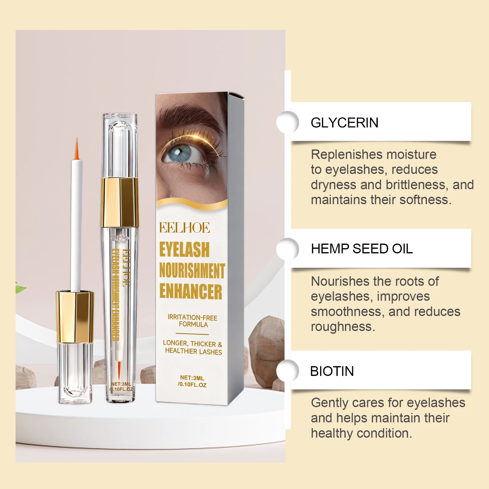Eyelash Serum for Longer Thicker Healthier Lashes 3ml Growth Enhancer 5 eyelash serum growth enhancer 3ml der rb6yaqg4 desc 5