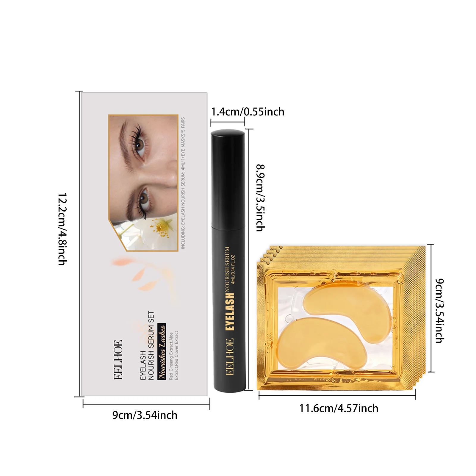 Eyelash Serum Set Gentle Care for Lash Growth and Eye Hydration 4ml with 5 Pairs Eye Masks 2 eyelash serum set gentle care lash growth eye hydration cih gbq3eh9u desc 2