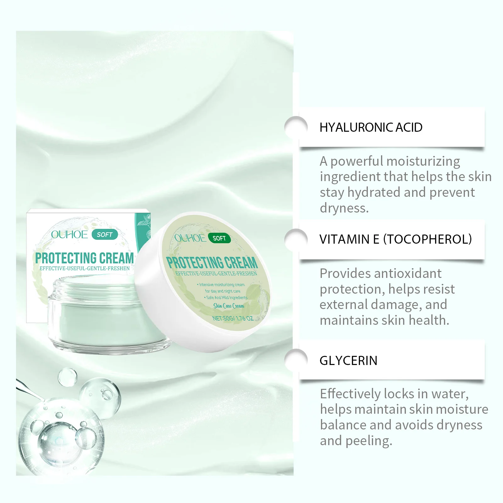 Face Moisturizing Cream 50g for Hydration, Anti-Wrinkle & Brightening 8 face moisturizing cream 50g hyaluronic acid vitamin e cih 7embr9w6 desc 8