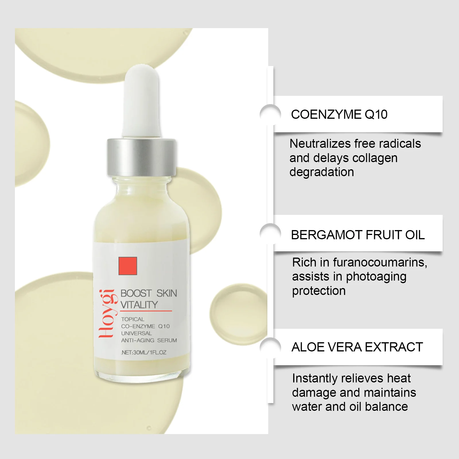Face and Neck Nourishing Serum 30ml Anti-Aging Moisturizing Essence with Coenzyme Q10 6 face neck nourishing serum 30ml cih f68m4eyh desc 6