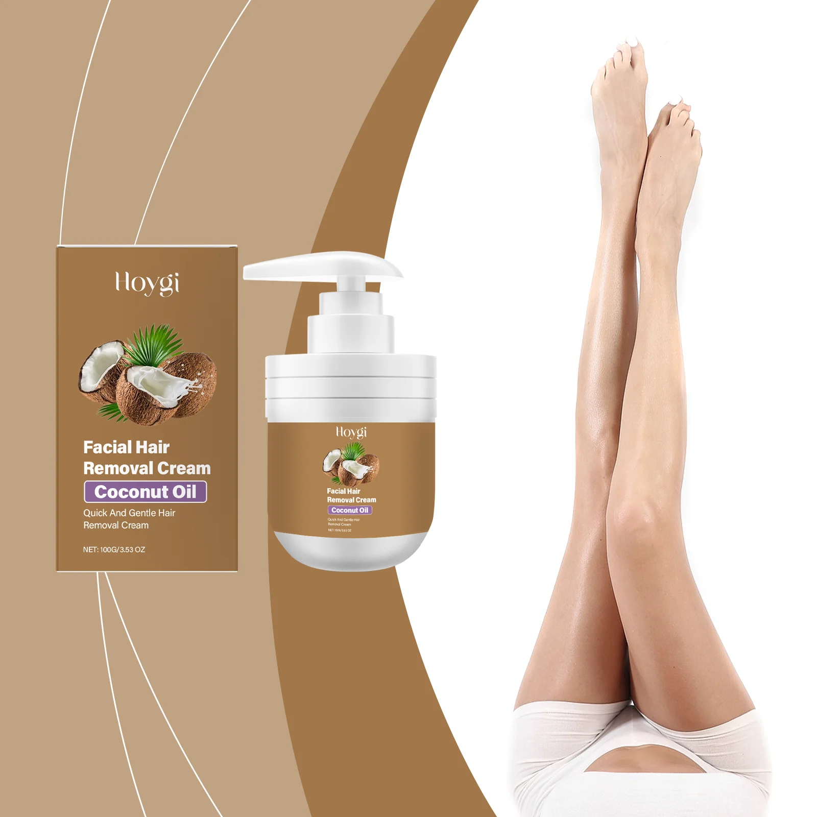 Facial Hair Removal Cream Coconut Oil Gentle Formula for Sensitive Skin 100g 2 facial hair removal cream coconut oil gentle 100g cih p4frjqhp desc 2