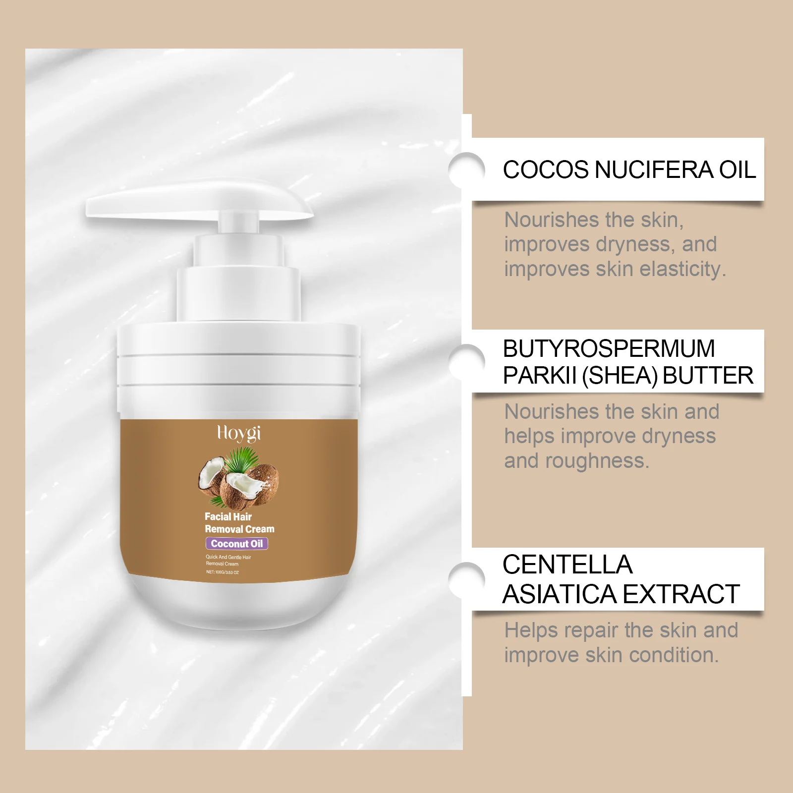 Facial Hair Removal Cream Coconut Oil Gentle Formula for Sensitive Skin 100g 7 facial hair removal cream coconut oil gentle 100g cih p4frjqhp desc 7