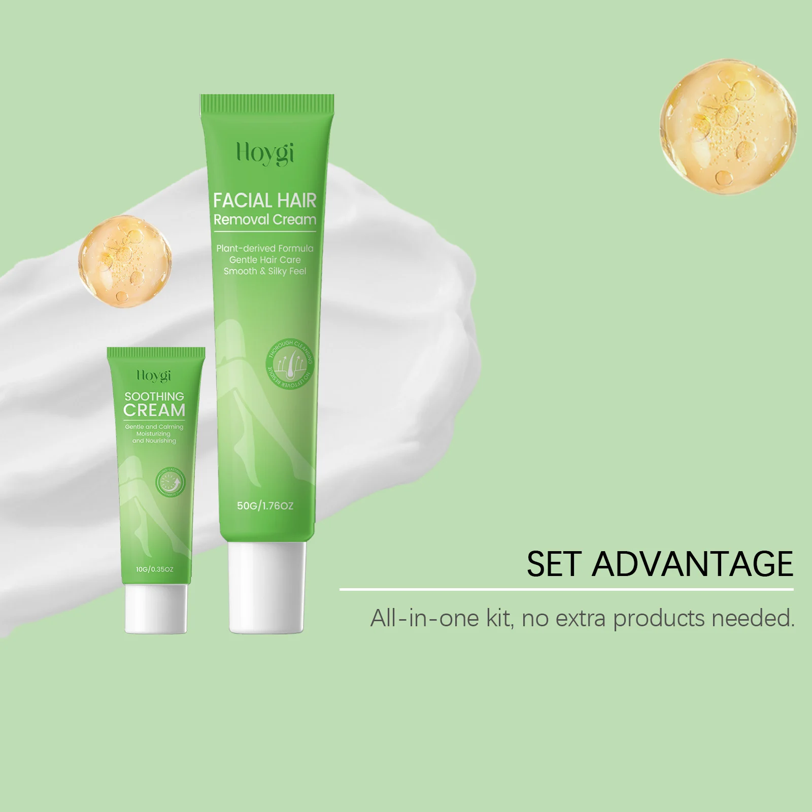 Facial Hair Removal Kit for Women - Gentle Hair Removal Cream and Soothing Cream Set 3 facial hair removal kit hoygi cih 34m6wgx5 desc 3