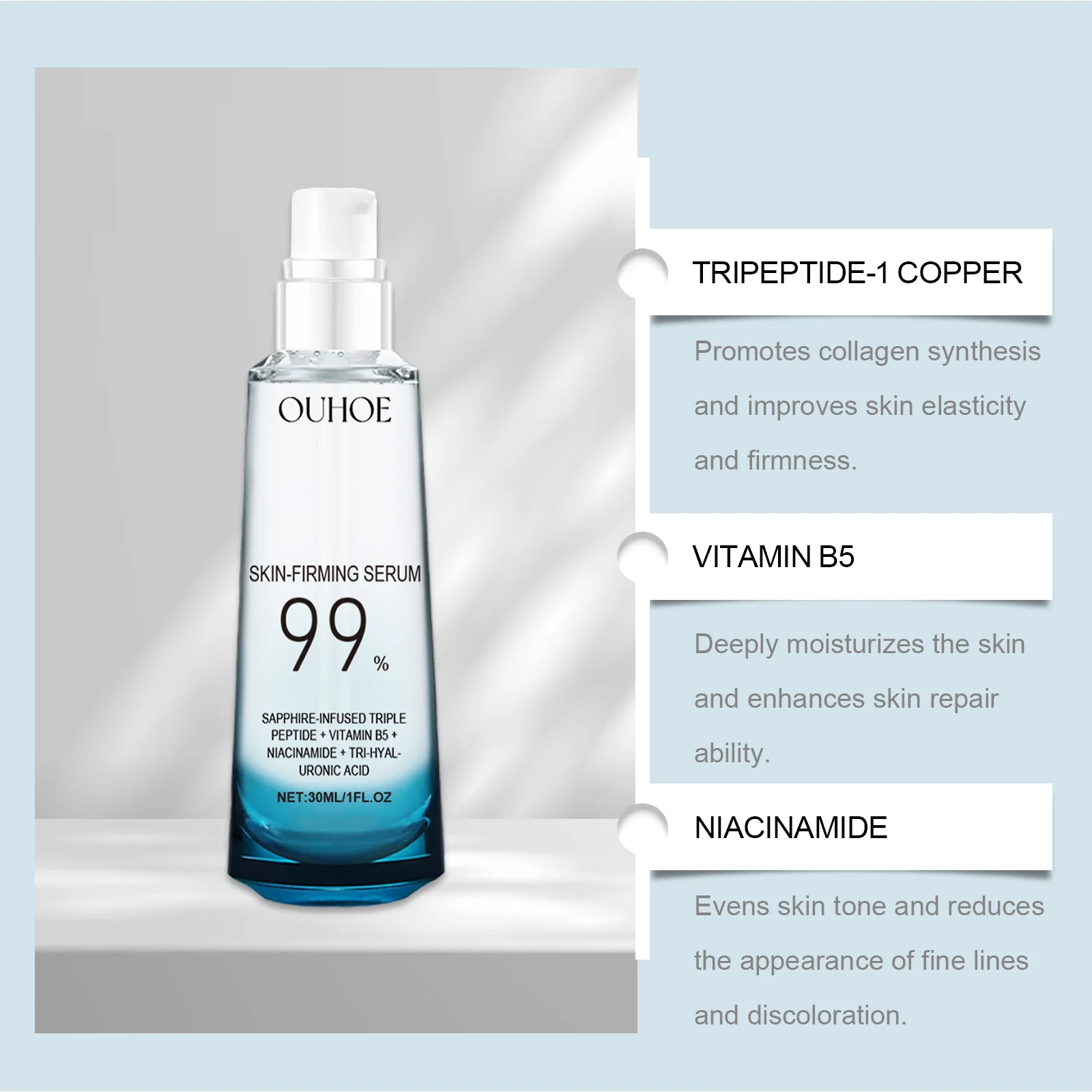 Facial Serum Tripeptide-1 Copper Niacinamide Vitamin B5 30ml 5 facial serum tripeptide copper niacinamide vitamin b5 30ml cih txw9eze2 desc 5