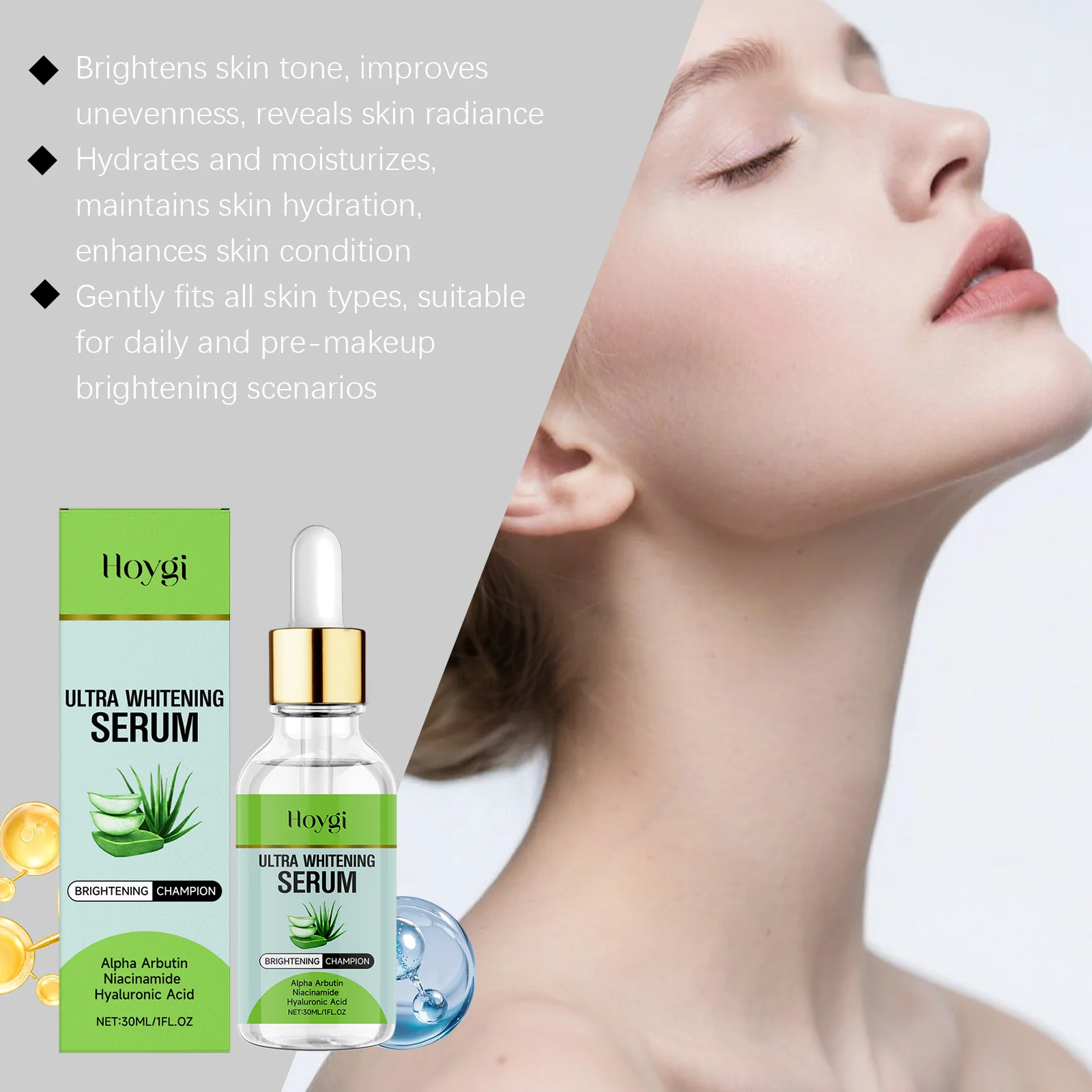 Hoygi Ultra Whitening Serum with Alpha Arbutin & Niacinamide for Brightening & Hydration 8 facial whitening serum der 8c4vh3ap desc 8