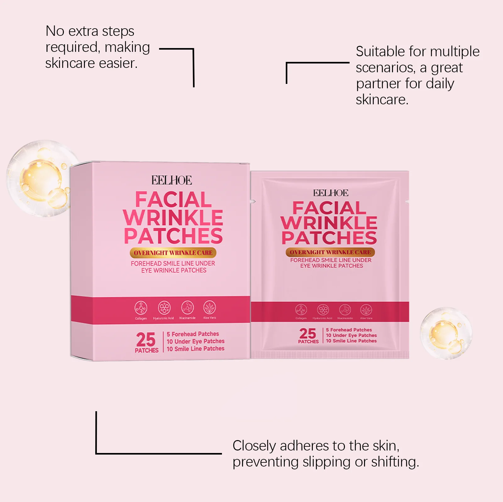 Facial Wrinkle Patches 3-in-1 Overnight Repair Mask for Forehead Eye Smile Lines 5 facial wrinkle patches 3 in 1 overnight repair mask der 5xkrqtvk desc 5