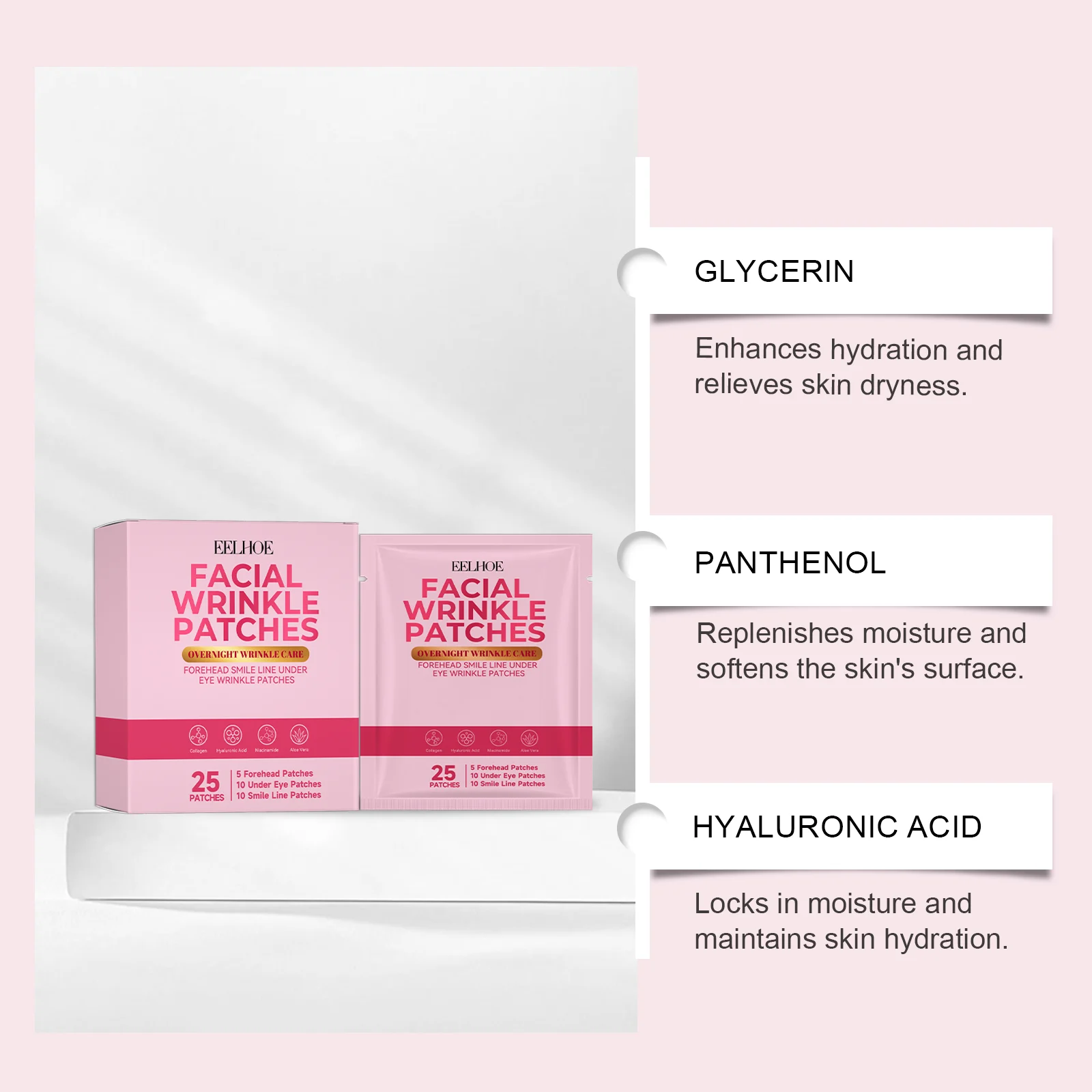 Facial Wrinkle Patches 3-in-1 Overnight Repair Mask for Forehead Eye Smile Lines 7 facial wrinkle patches 3 in 1 overnight repair mask der 5xkrqtvk desc 7