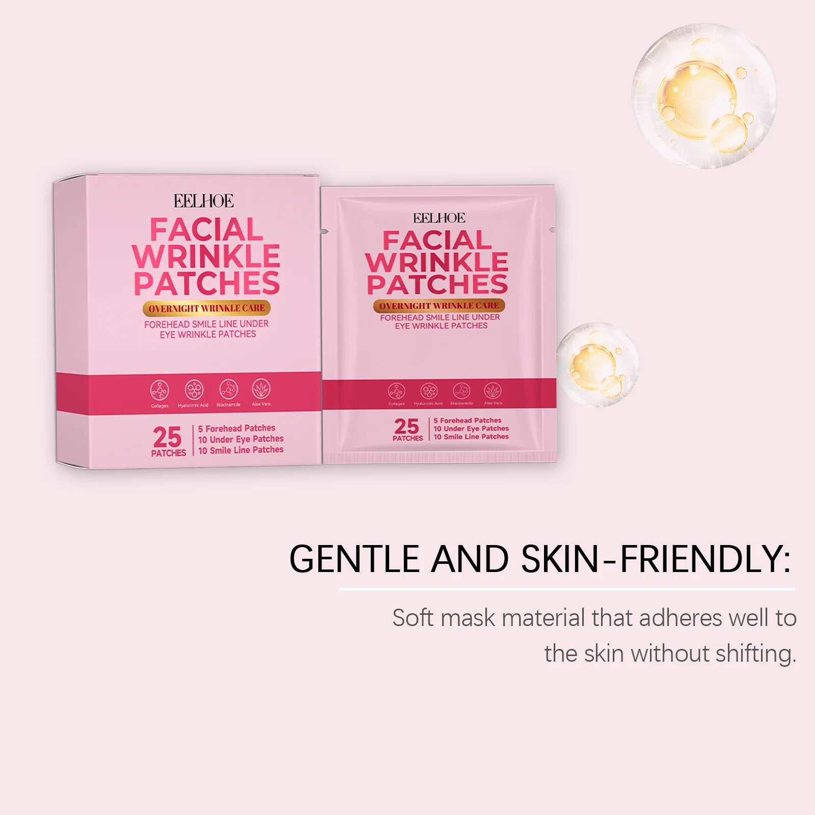 Facial Wrinkle Patches 3-in-1 Overnight Repair Mask for Forehead Eye Smile Lines 8 facial wrinkle patches 3 in 1 overnight repair mask der 5xkrqtvk desc 8