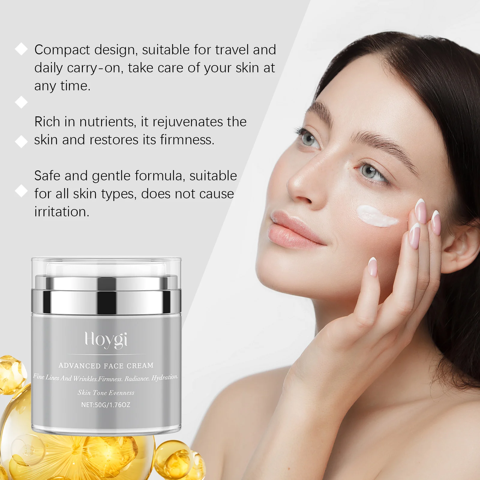 Hoygi Firming Face Cream for Wrinkles, Hydration & Radiance, 50g Anti-Aging Moisturizer 5 firming anti aging face cream cih 836n76dc desc 5