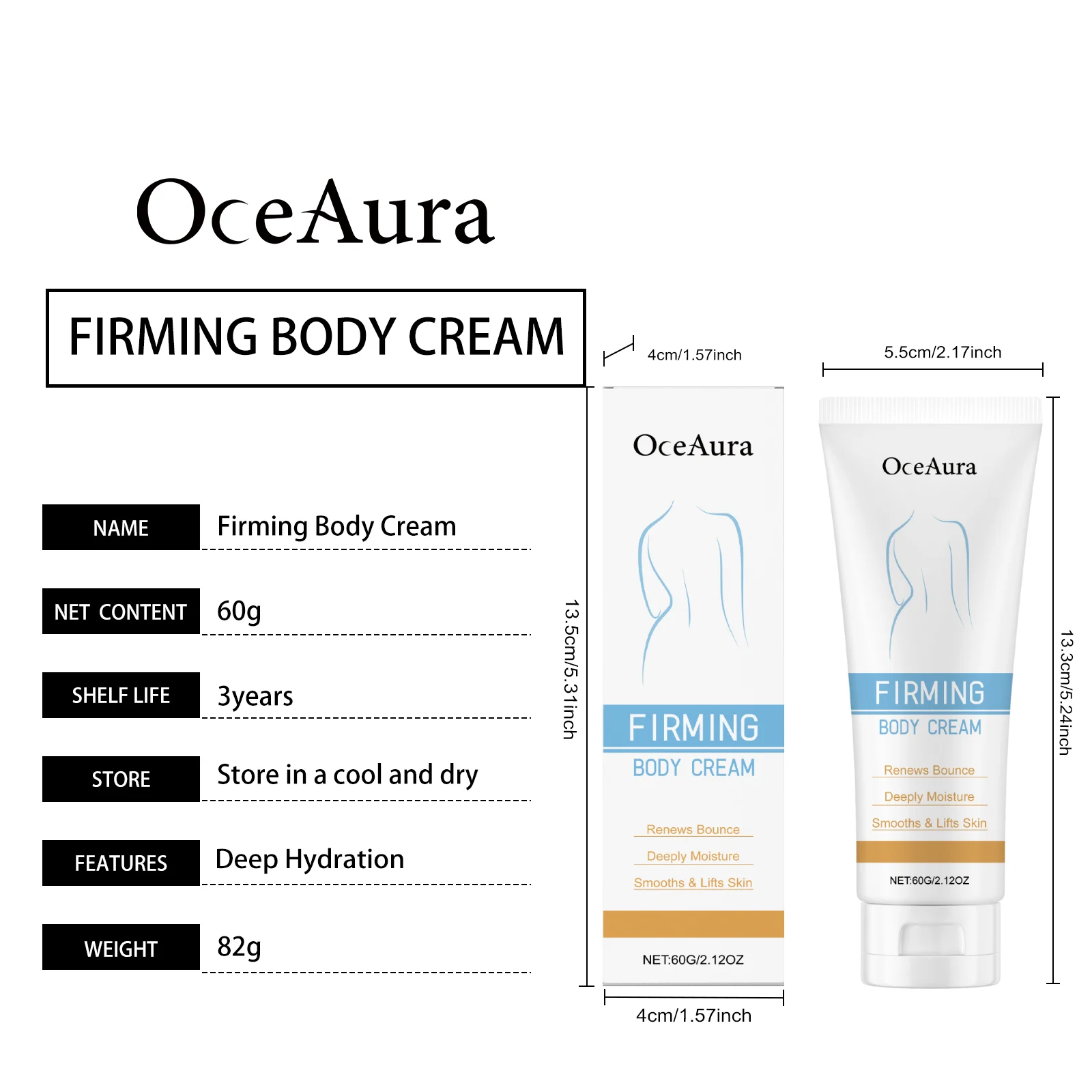 OceAura Firming Body Cream Deeply Moisturizes Smoothes & Lifts Skin 1 firming body cream der ege3264r desc 1