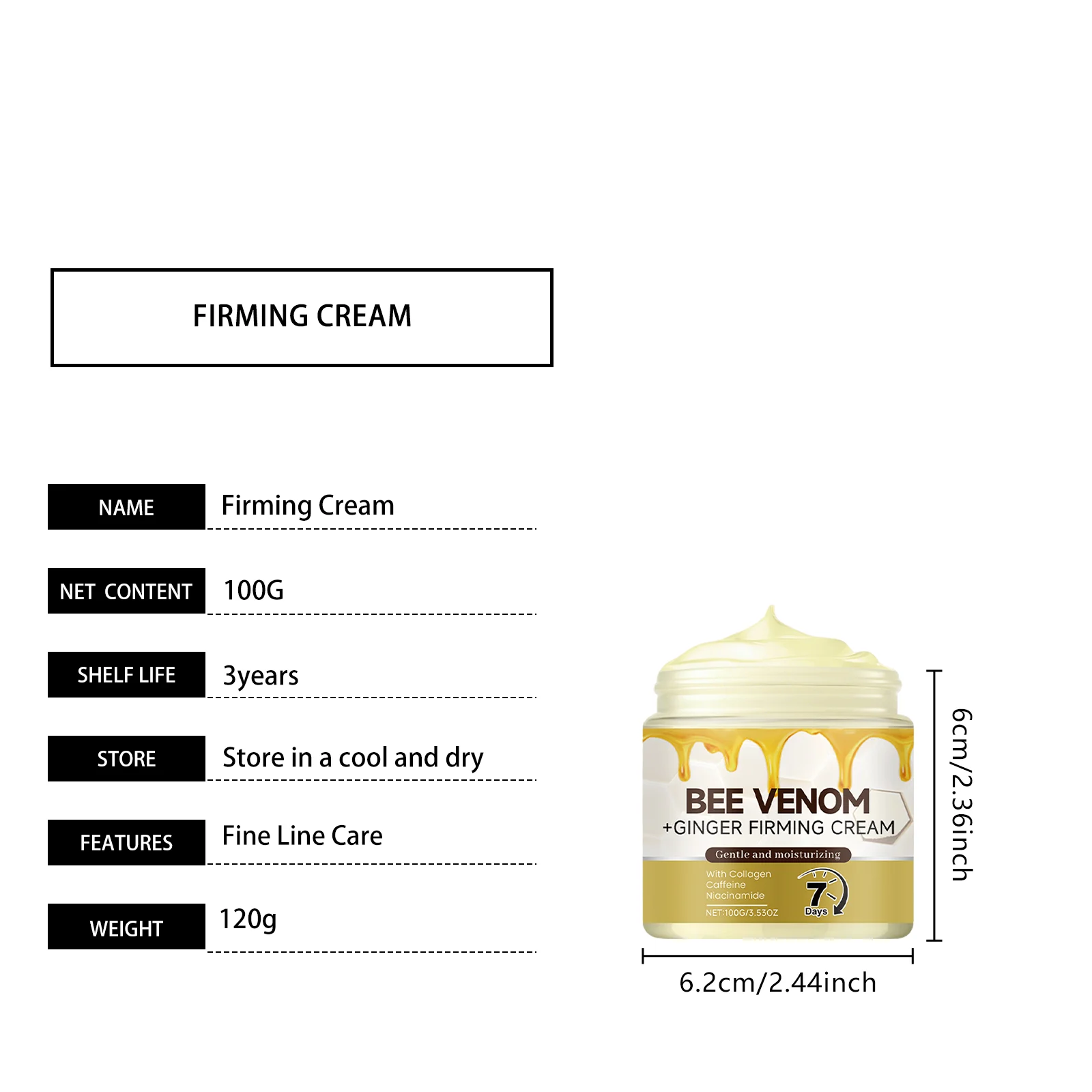 OceAura Firming Body Cream with Bee Venom & Ginger for Fine Lines and Tightening 1 firming body cream der ny7c9un6 desc 1