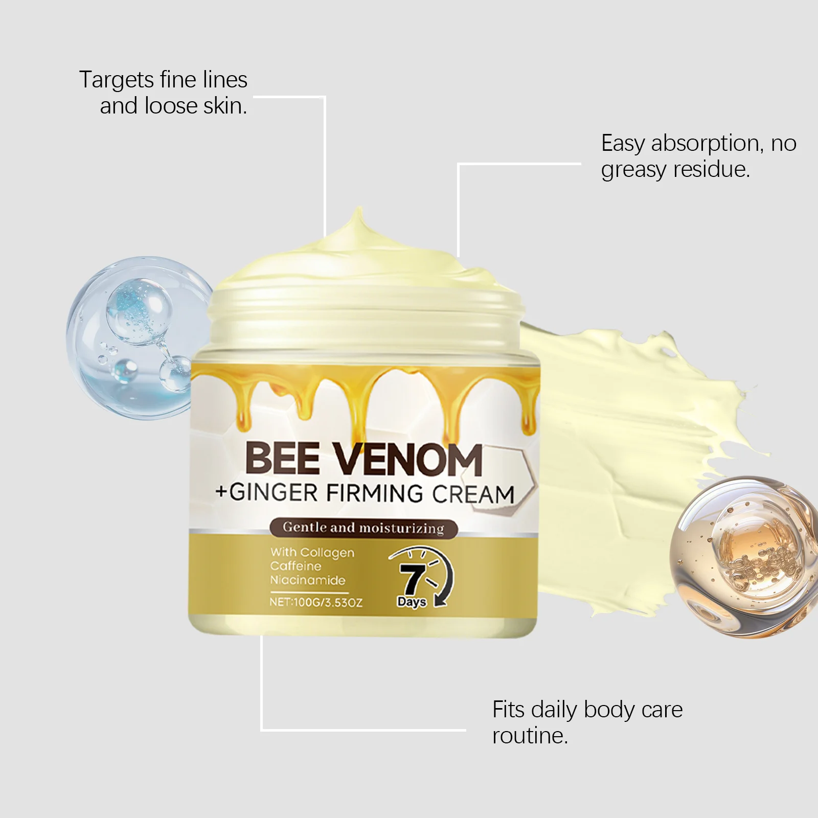 OceAura Firming Body Cream with Bee Venom & Ginger for Fine Lines and Tightening 8 firming body cream der ny7c9un6 desc 8