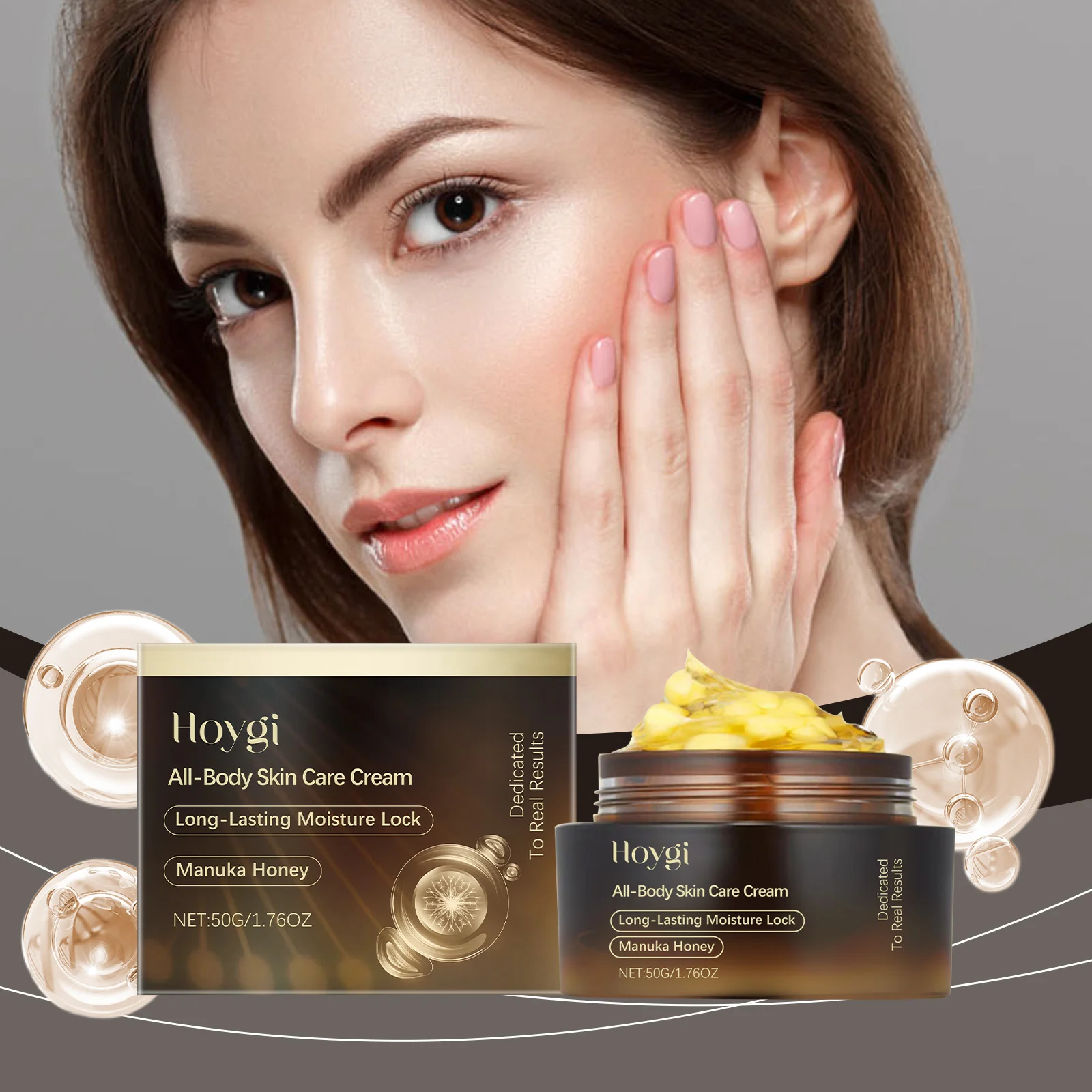 Hoygi Firming Body Cream - Deep Moisturizing, Wrinkle Reduction, Skin Tightening with Manuka Honey & Hyaluronic Acid 2 firming moisturizing body cream cih 9k7my82e desc 2