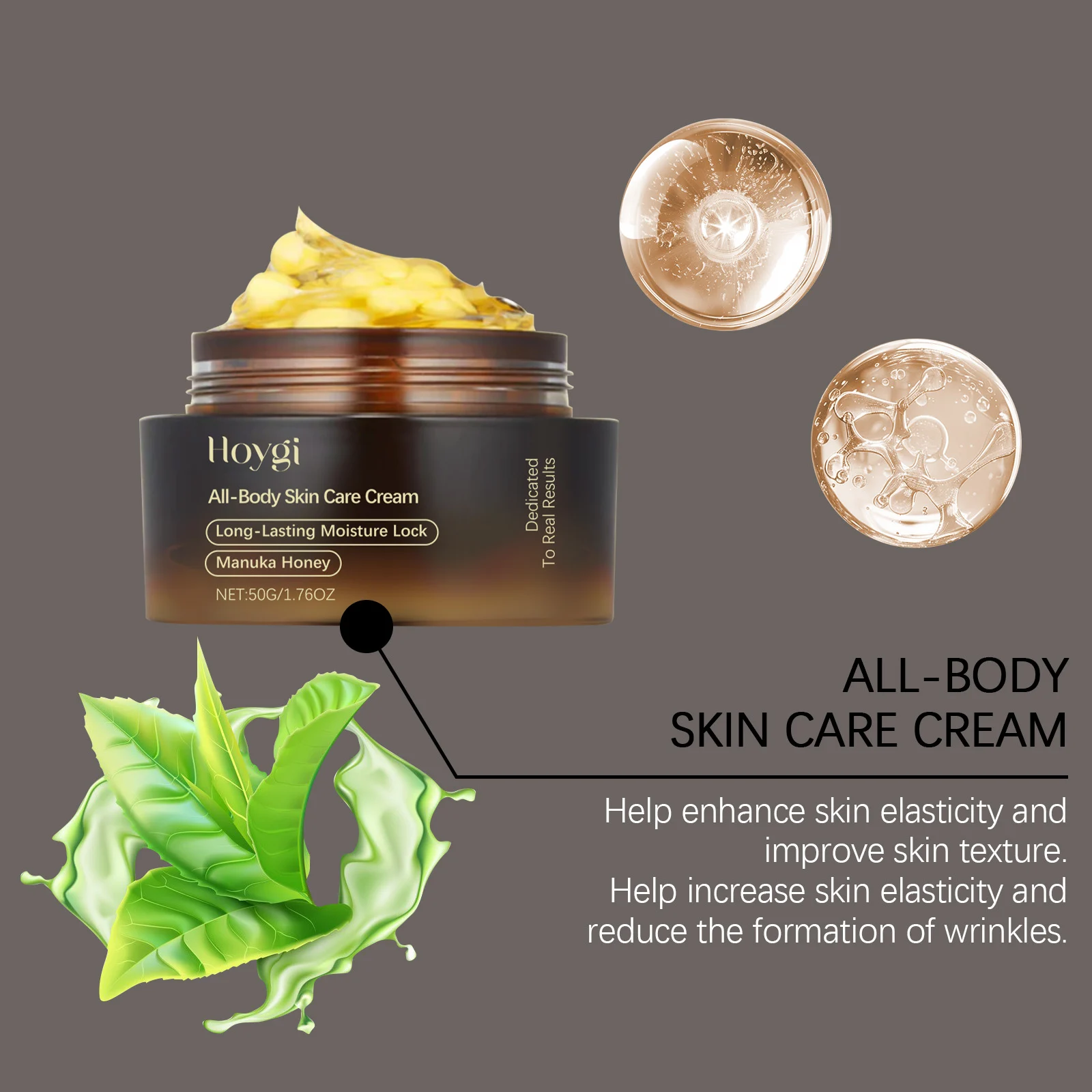 Hoygi Firming Body Cream - Deep Moisturizing, Wrinkle Reduction, Skin Tightening with Manuka Honey & Hyaluronic Acid 8 firming moisturizing body cream cih 9k7my82e desc 8