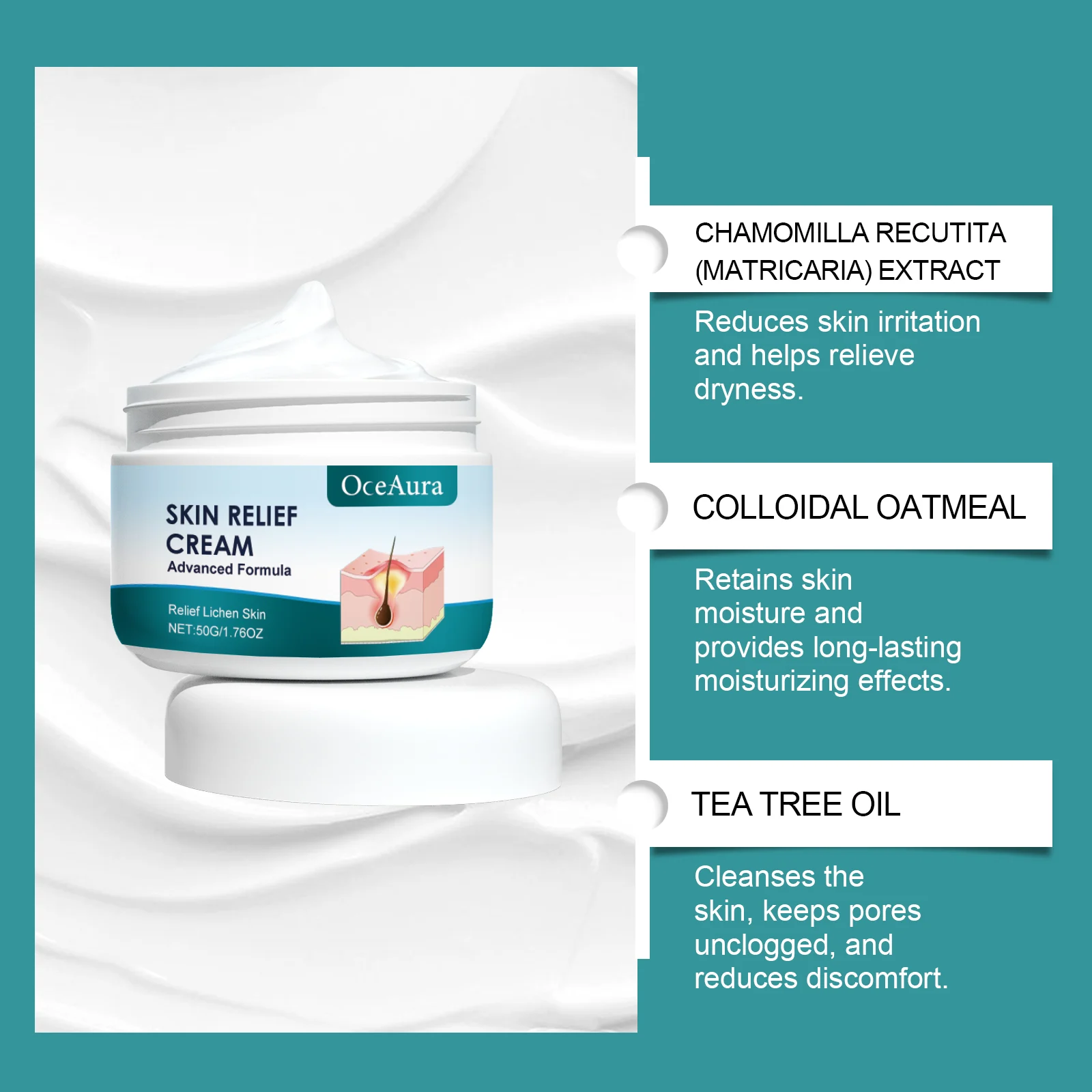 OceAura Folliculitis Relief Cream for Face, Scalp and Body - Soothes Skin 5 folliculitis relief cream cih bmqsb49r desc 5
