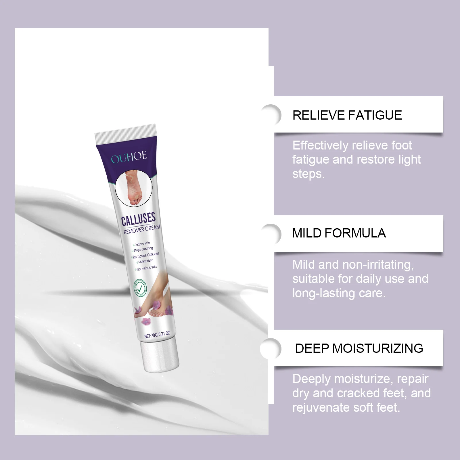 Foot Care Cream Moisturizing Callus Remover 20g for Dry Cracked Heels 4 foot care cream callus remover 20g cih mjj5s97b desc 5