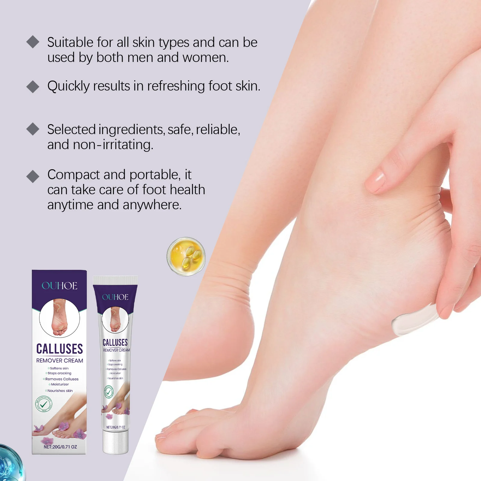 Foot Care Cream Moisturizing Callus Remover 20g for Dry Cracked Heels 7 foot care cream callus remover 20g cih mjj5s97b desc 8