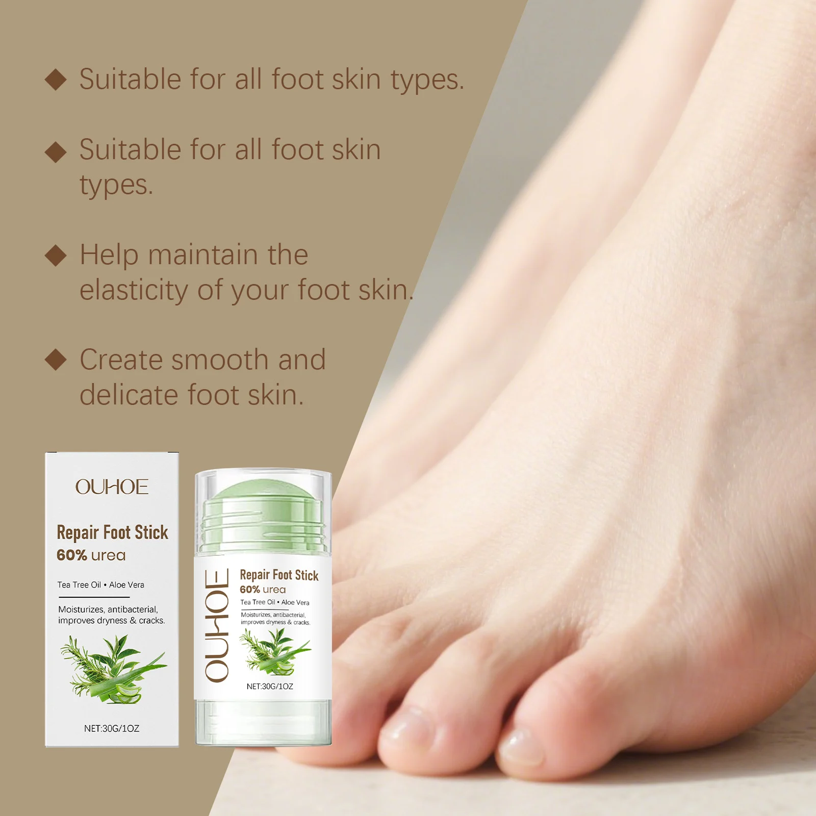 Foot Care Stick Moisturizes & Repairs Dry Cracked Feet 30g 5 foot care stick moisturizes repairs dry cracked feet 30g der nrfxvywf desc 5