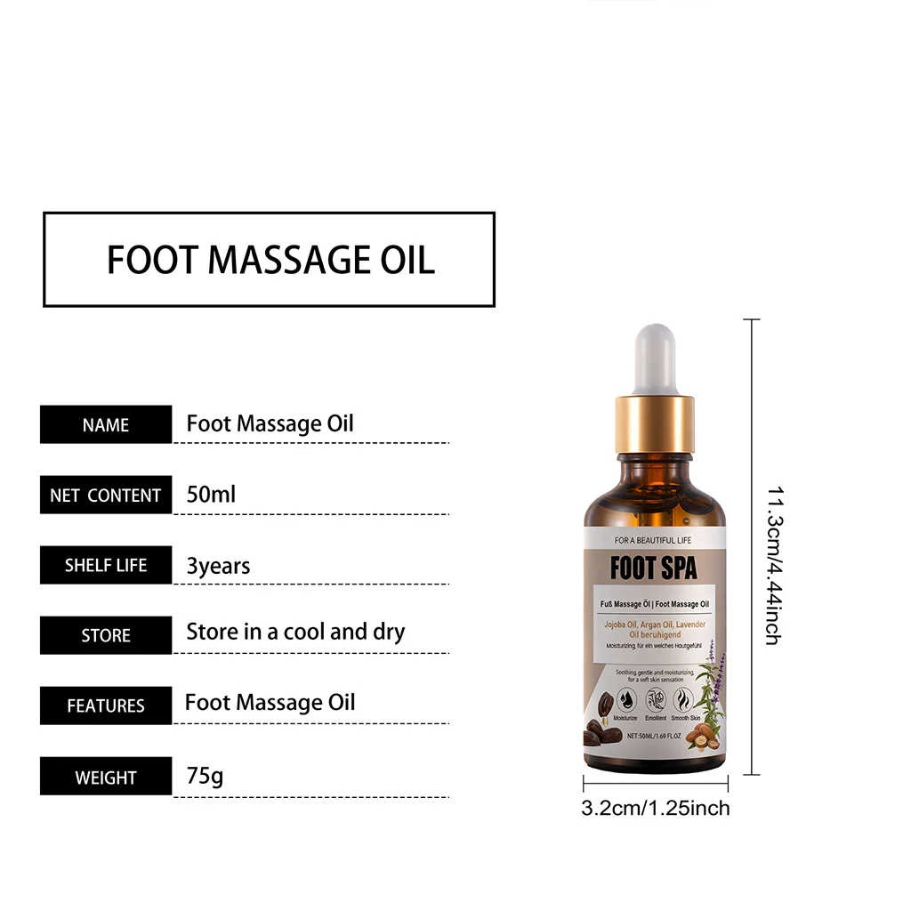 Foot Massage Oil 50ml for Relaxation with Jojoba, Argan & Lavender Oils 2 foot massage oil 50ml jojoba argan lavender der vwz8bvqg desc 2