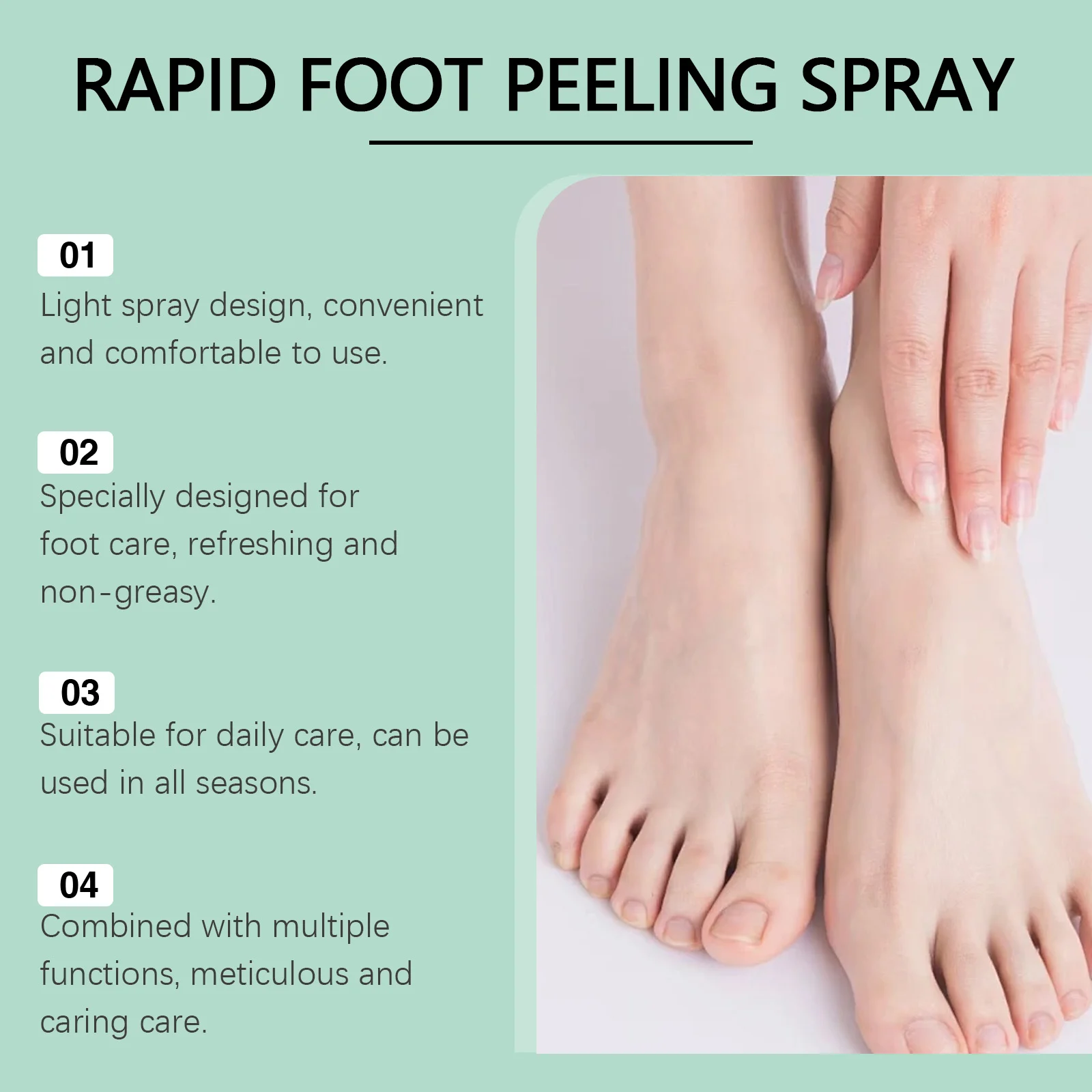 OceAura Rapid Foot Peeling Spray with Hyaluronic Acid and Green Tea Oil for Soft, Smooth Feet 7 foot peeling spray cih 2baxmujp desc 7