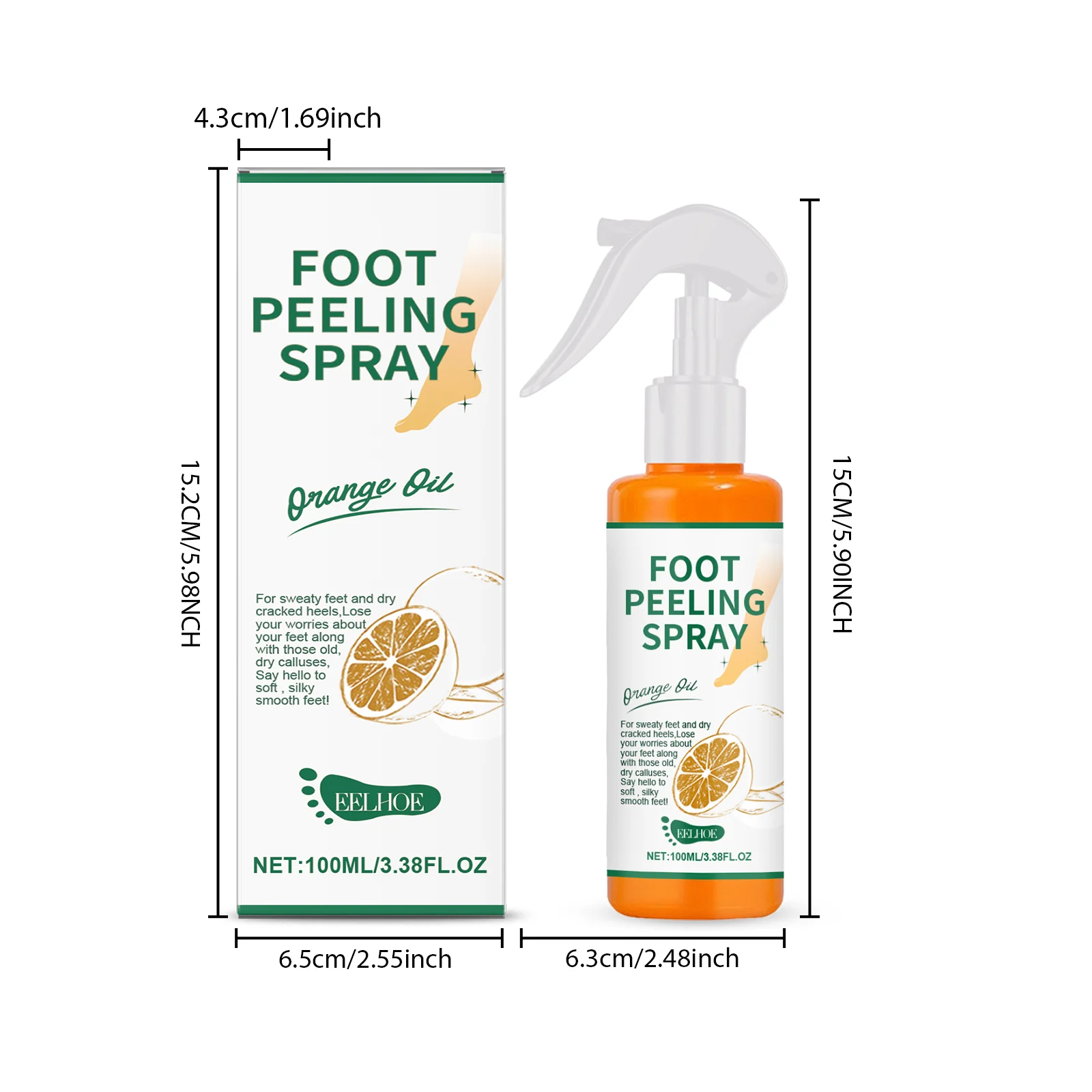 Foot Peeling Spray with Orange Oil Allantoin & Salicylic Acid for Callus Removal Moisturizing 100ml 1 foot peeling spray orange oil callus removal 100ml cih m7t45znw desc 1