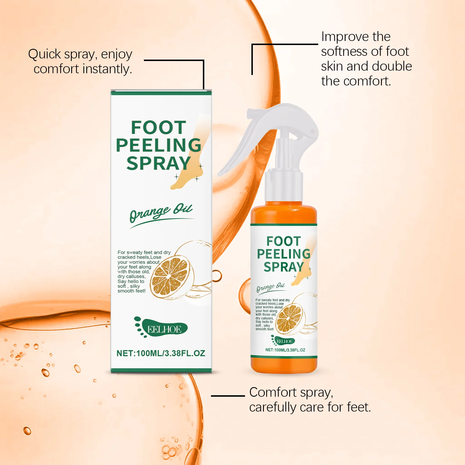 Foot Peeling Spray with Orange Oil Allantoin & Salicylic Acid for Callus Removal Moisturizing 100ml 6 foot peeling spray orange oil callus removal 100ml cih m7t45znw desc 6