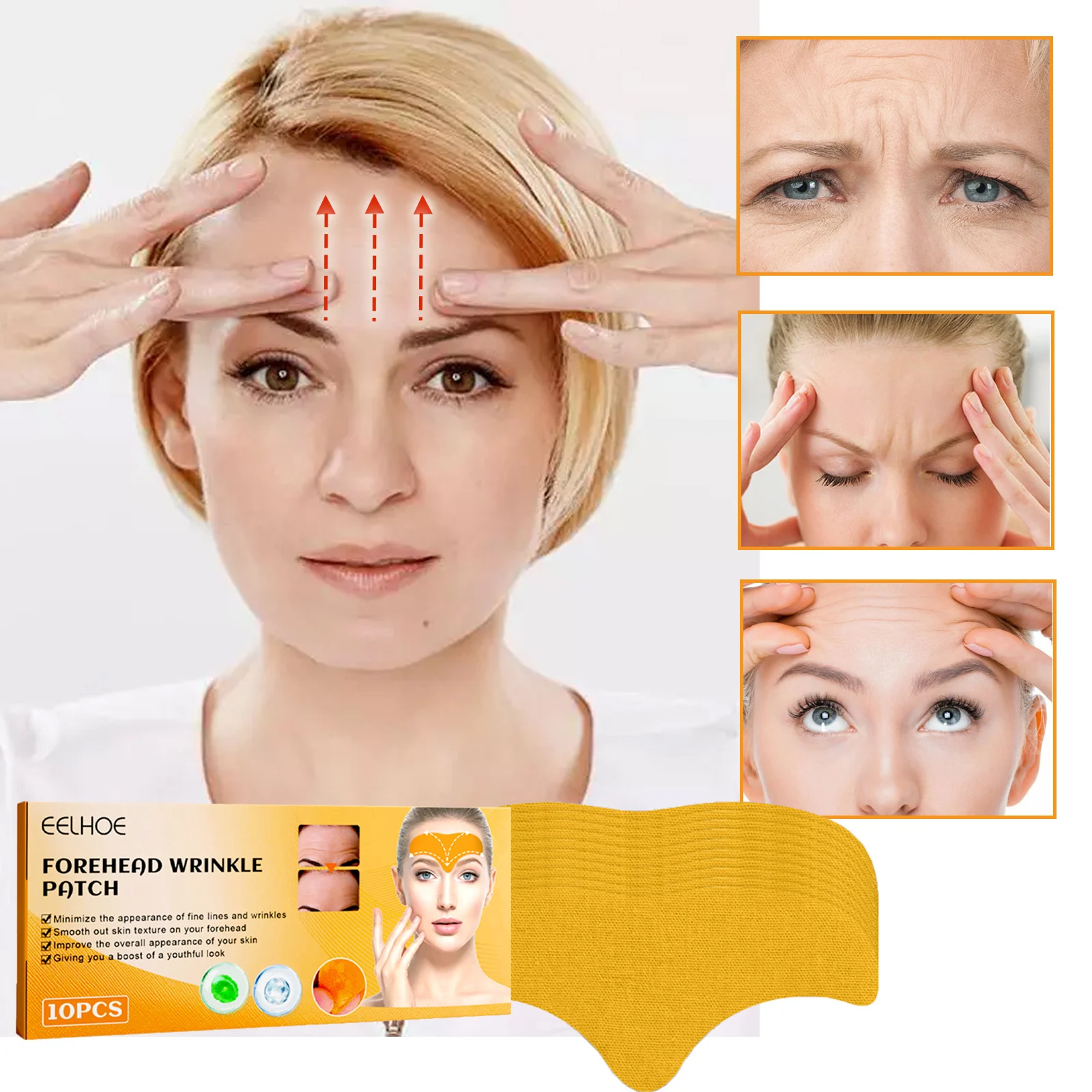 Forehead Wrinkle Patches Anti-Aging Forehead Smoothing Lifting Patches 10pcs 2 forehead wrinkle patches anti aging smoothing lifting cih dxc9fzrs desc 2