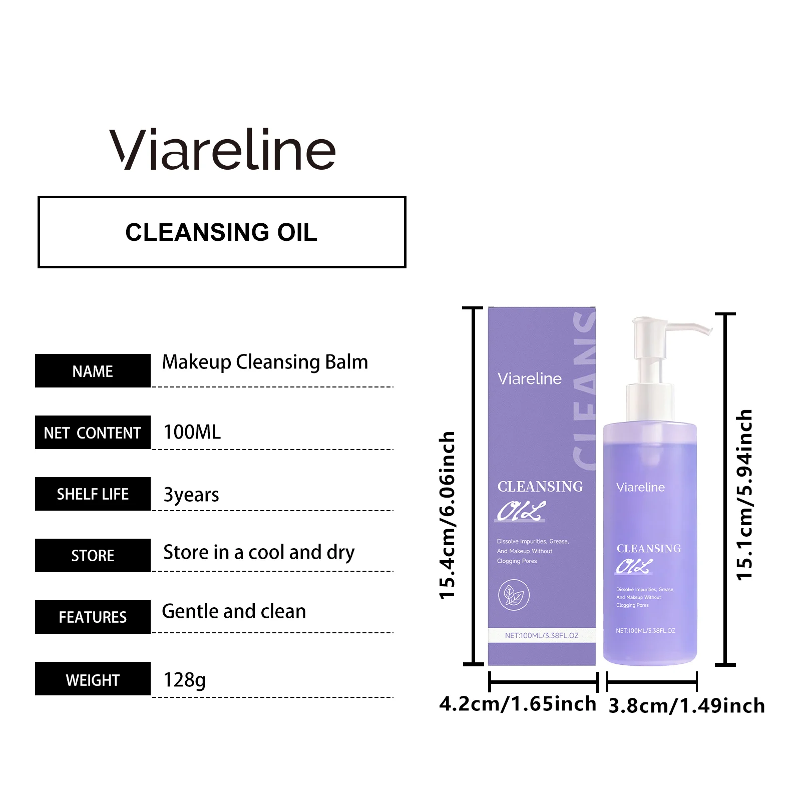 Gentle Makeup Cleansing Oil 100ml for Deep Dissolving Waterproof Makeup, Non-Greasy & Non-Drying 1 gentle makeup cleansing oil 100ml der 9apy5uuf desc 1