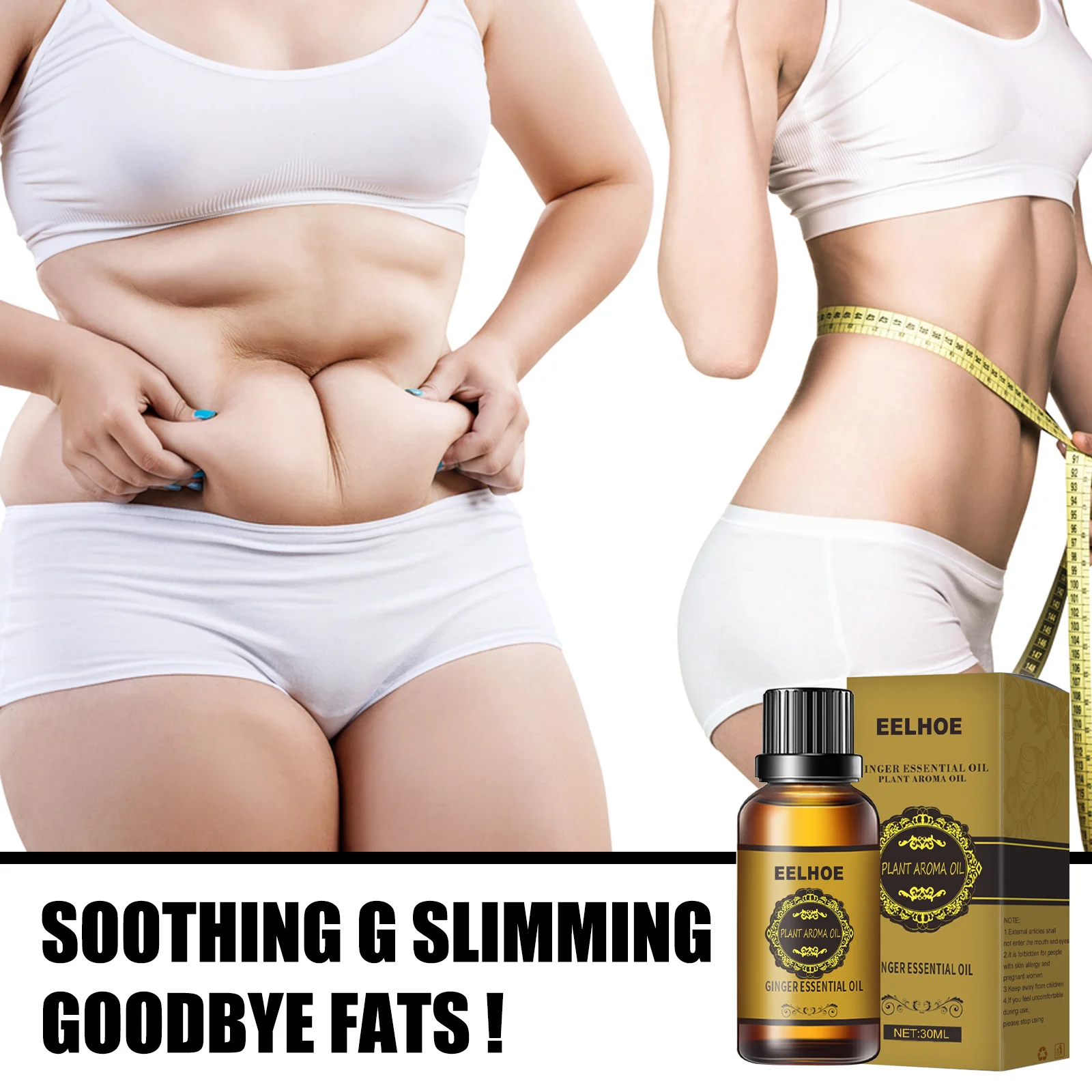 Ginger Essential Oil (10ml) Tightening Body Massage Oil for Skin Care & Slimming 5 ginger essential oil 30ml slimming massage cih k78sugec desc 5