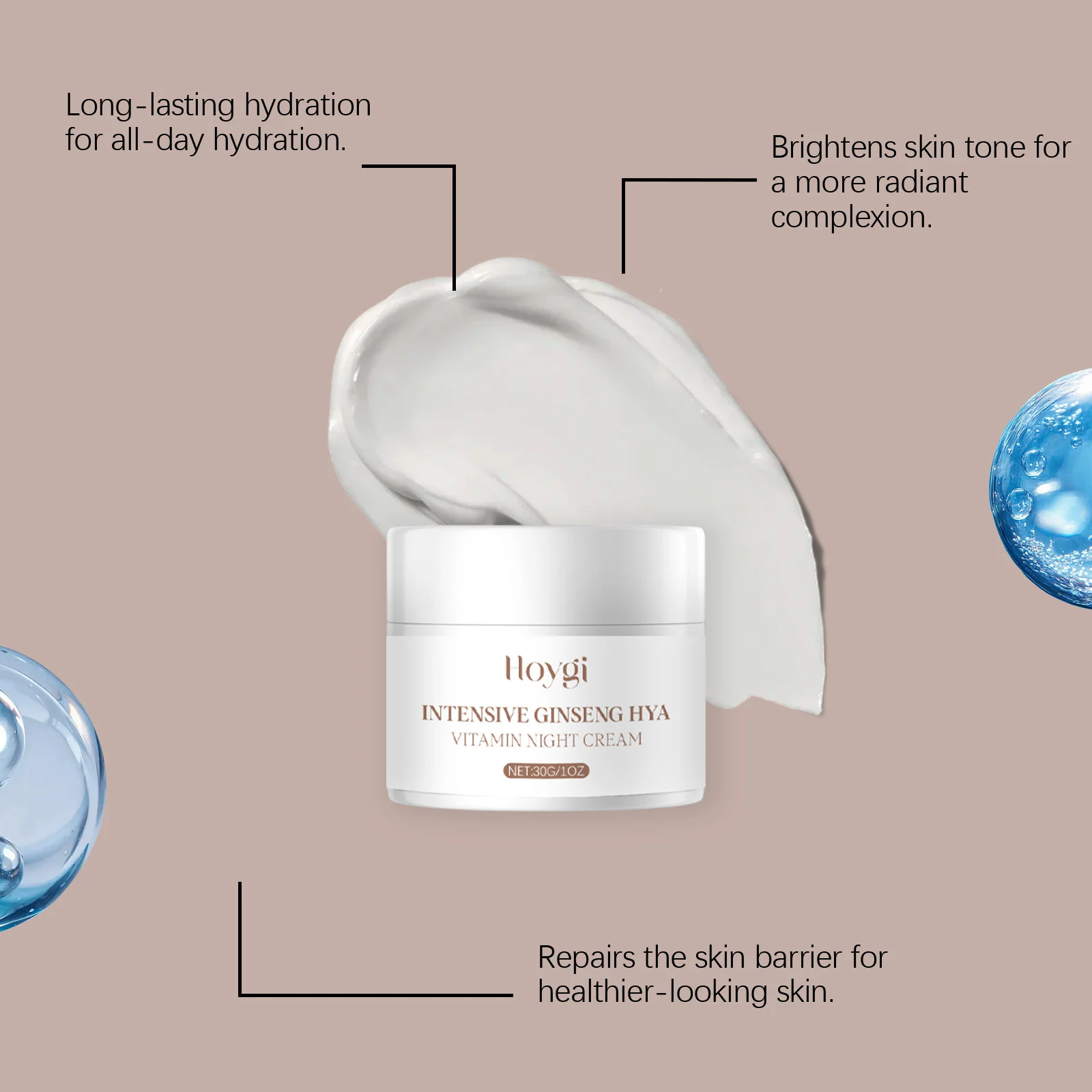 Ginseng Hyaluronic Acid Night Cream 30g for Face Skin Barrier Repair and Hydration 7 ginseng hyaluronic acid night cream 30g der dezqqxzb desc 7