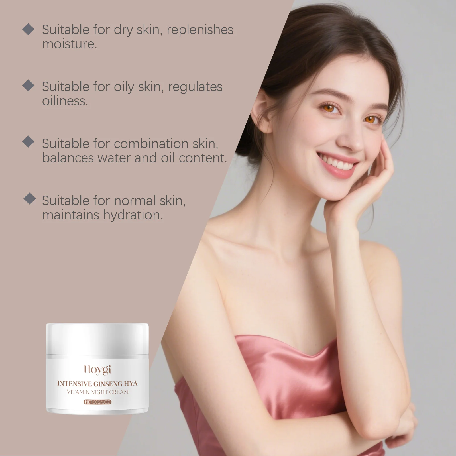 Ginseng Hyaluronic Acid Night Cream 30g for Face Skin Barrier Repair and Hydration 9 ginseng hyaluronic acid night cream 30g der dezqqxzb desc 9