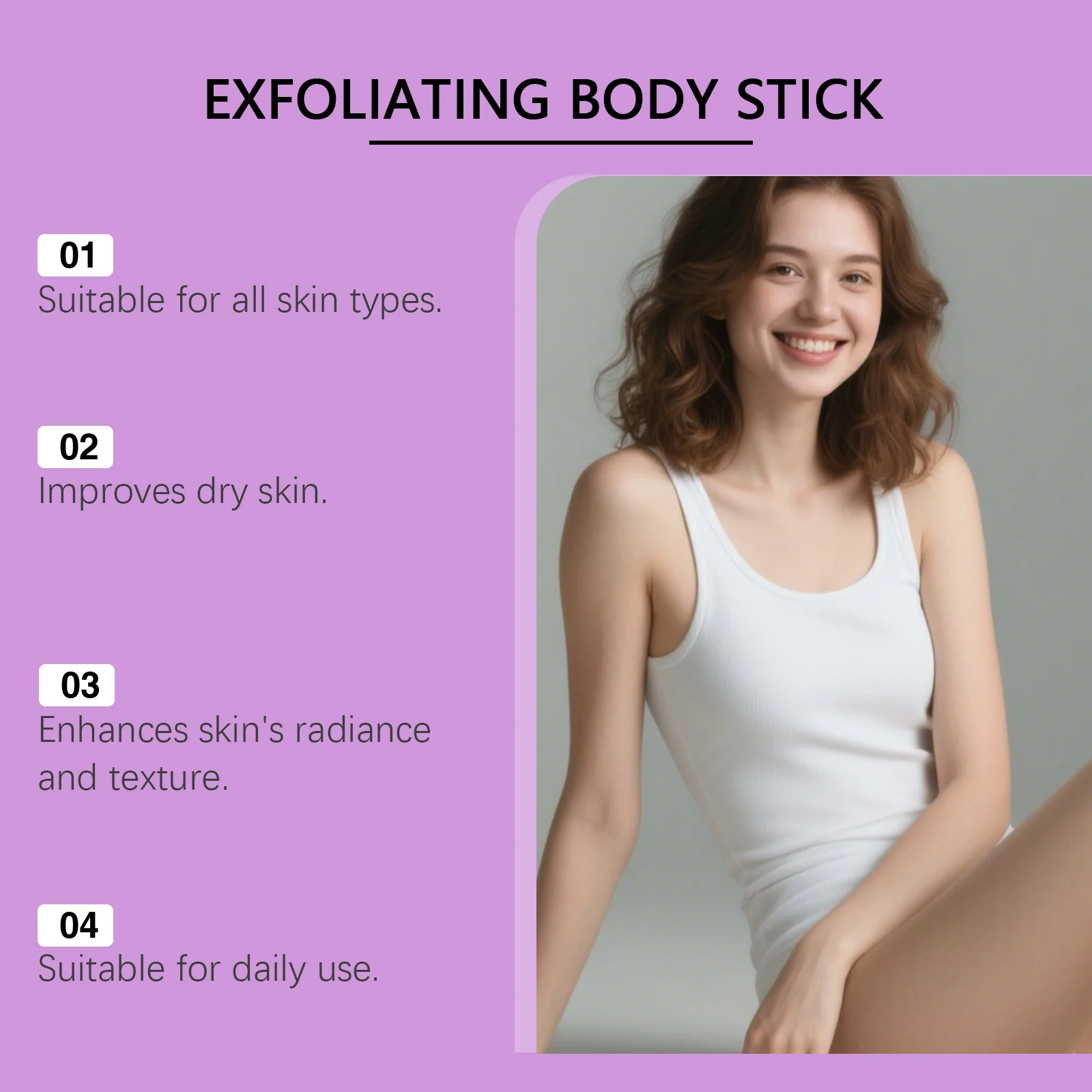 Glycolic Acid Exfoliating Body Stick 75g for Rough & Uneven Skin, Portable Care 11 glycolic acid exfoliating body stick 75g der 83ewp9bz desc 11