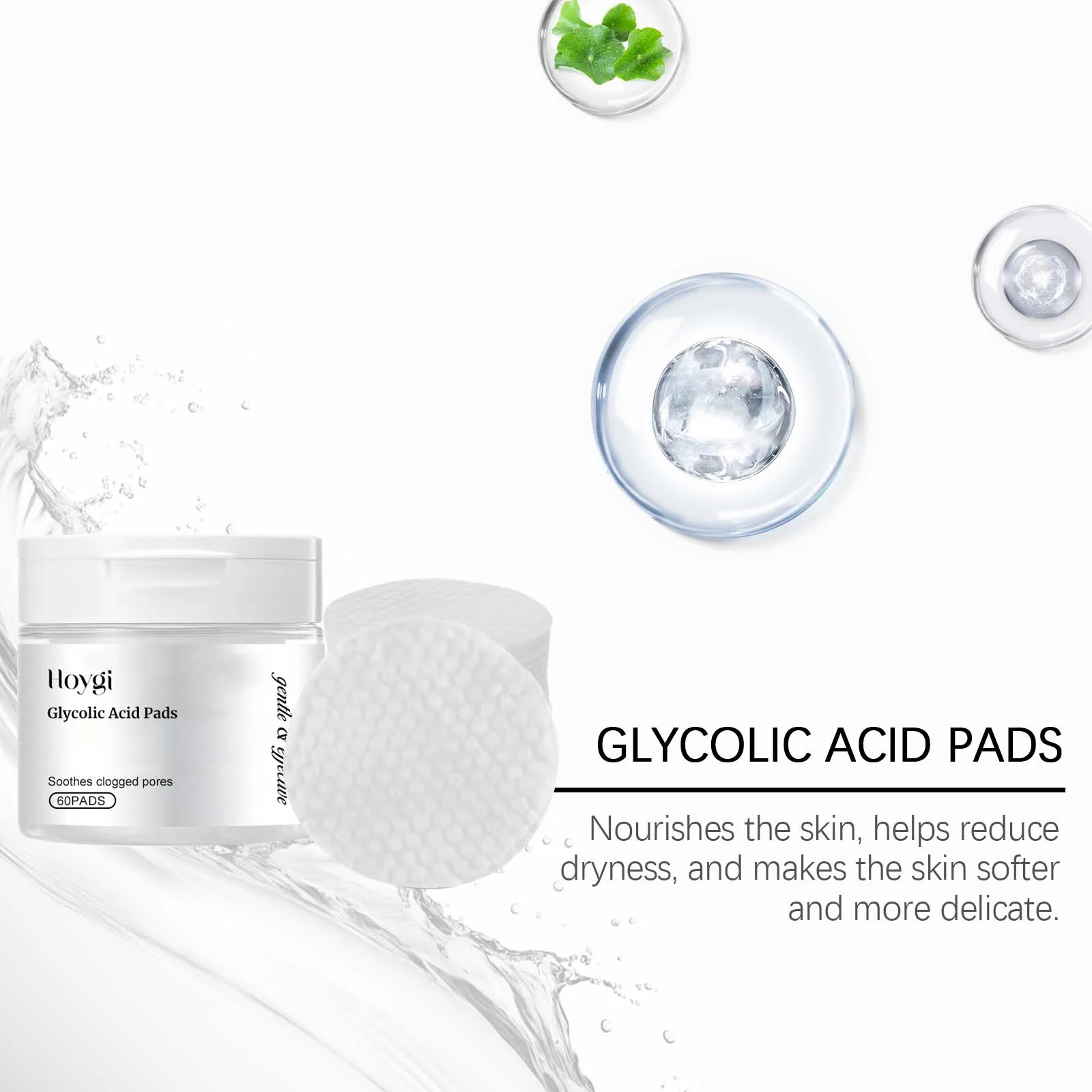 Glycolic Acid Exfoliating Pads 60 Counts for Gentle Face Cleansing & Brightening 6 glycolic acid exfoliating pads 60 count cih be9nfrhp desc 6