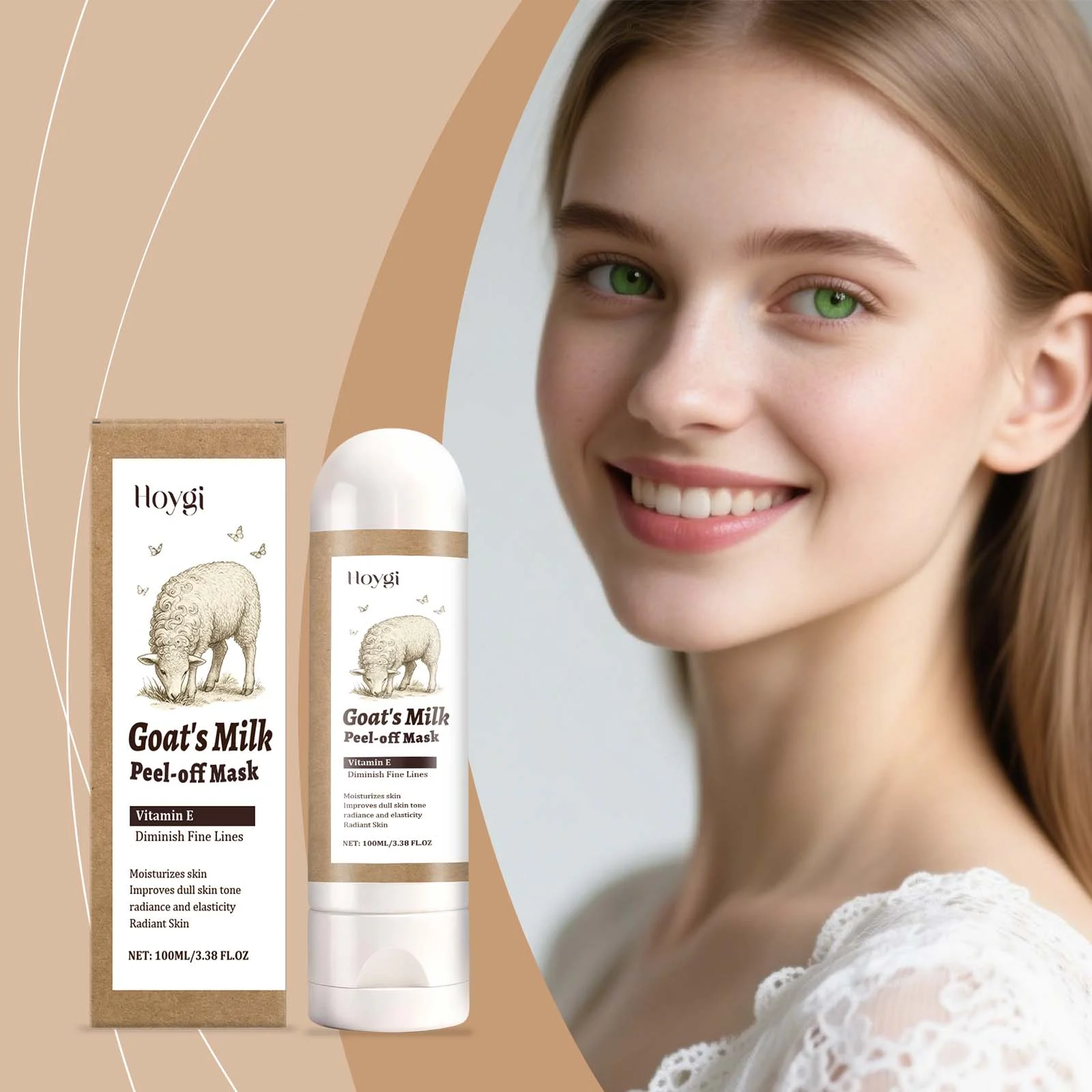 Hoygi Goat's Milk Peel Off Mask Hydrating Moisturizing Firming Skin Care 2 goats milk peel off mask der 66za87z2 desc 2