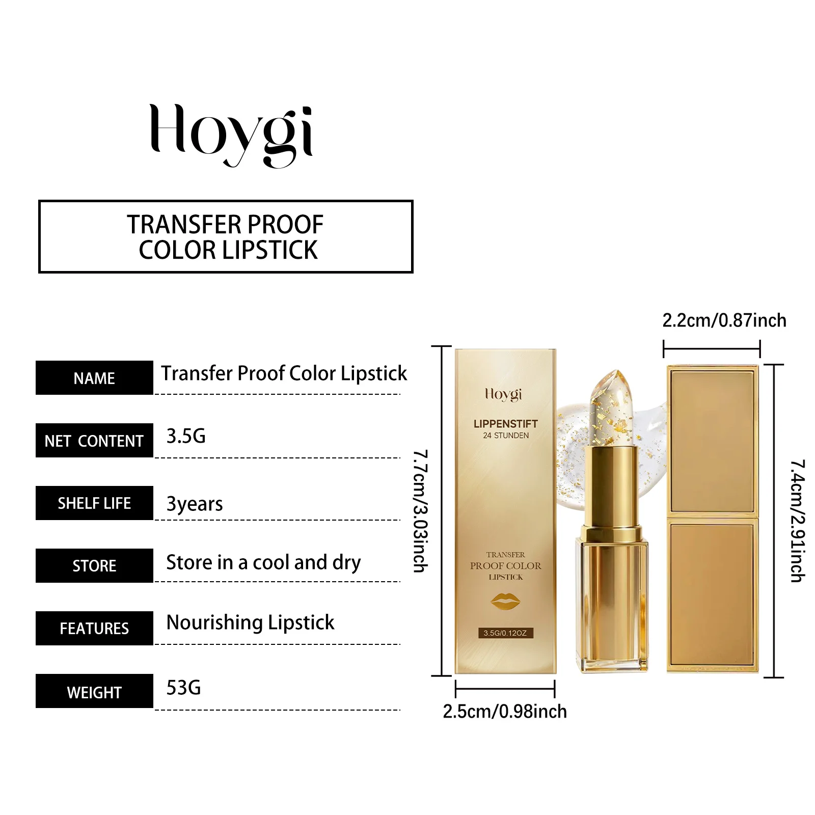 Golden Foil Changing Lip Gloss - Lightweight Moisturizing Lip Balm 1 golden foil changing lip gloss 35g cih mrm8x4wr desc 1