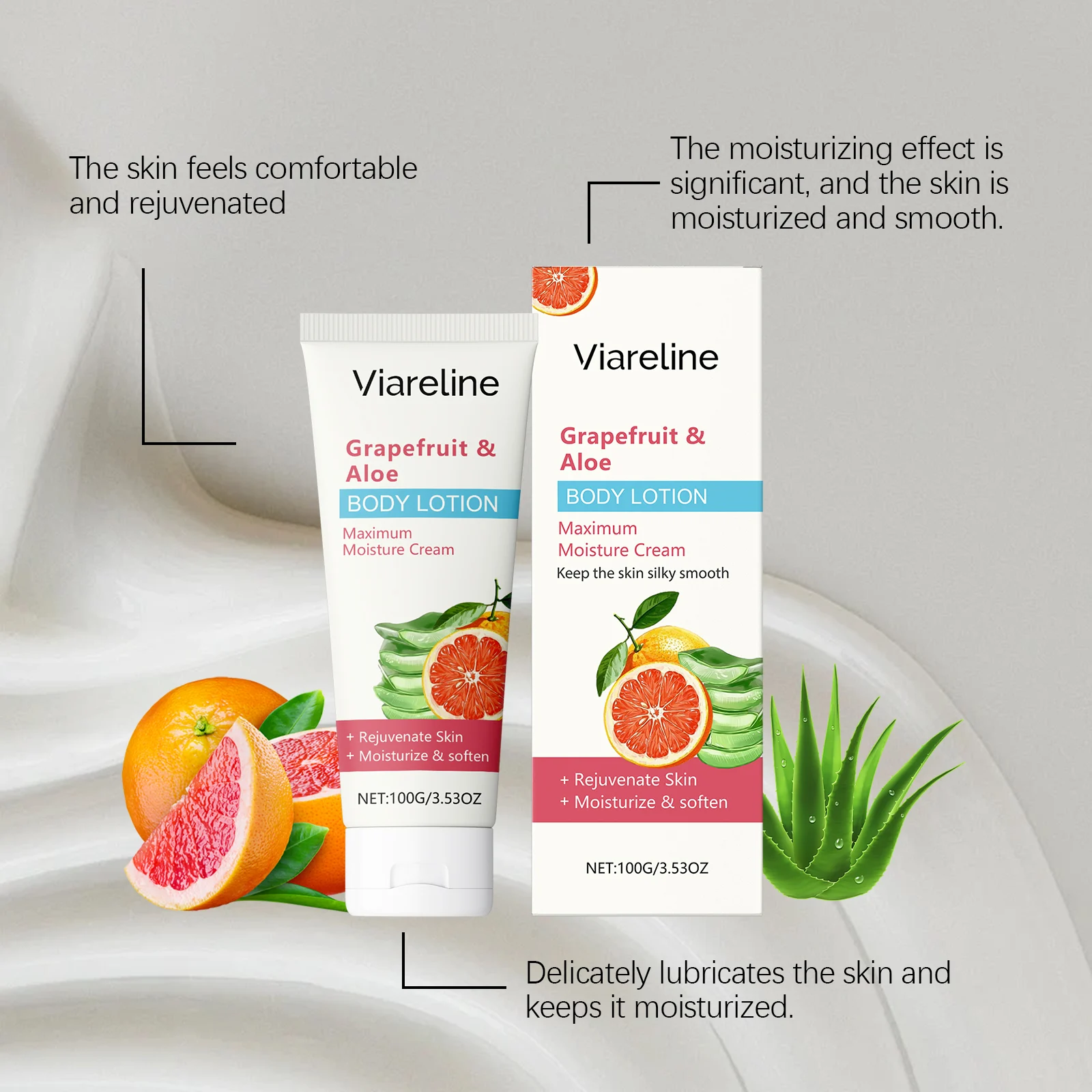 Grapefruit Aloe Body Lotion 100g Hydrating Moisturizer Lightweight Non-Greasy 6 grapefruit aloe body lotion 100g cih r58c8h2u desc 6