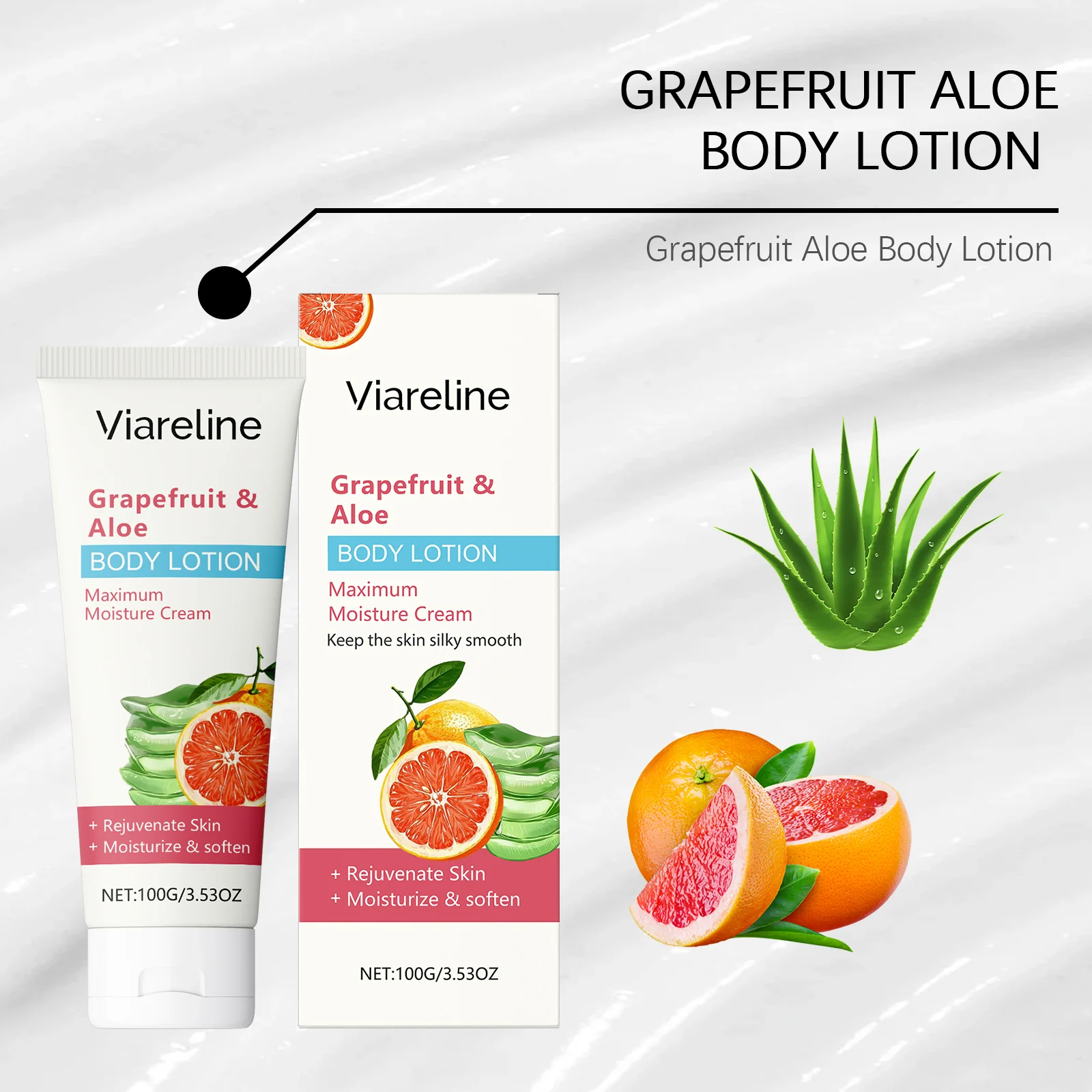 Grapefruit Aloe Body Lotion 100g Hydrating Moisturizer Lightweight Non-Greasy 8 grapefruit aloe body lotion 100g cih r58c8h2u desc 8