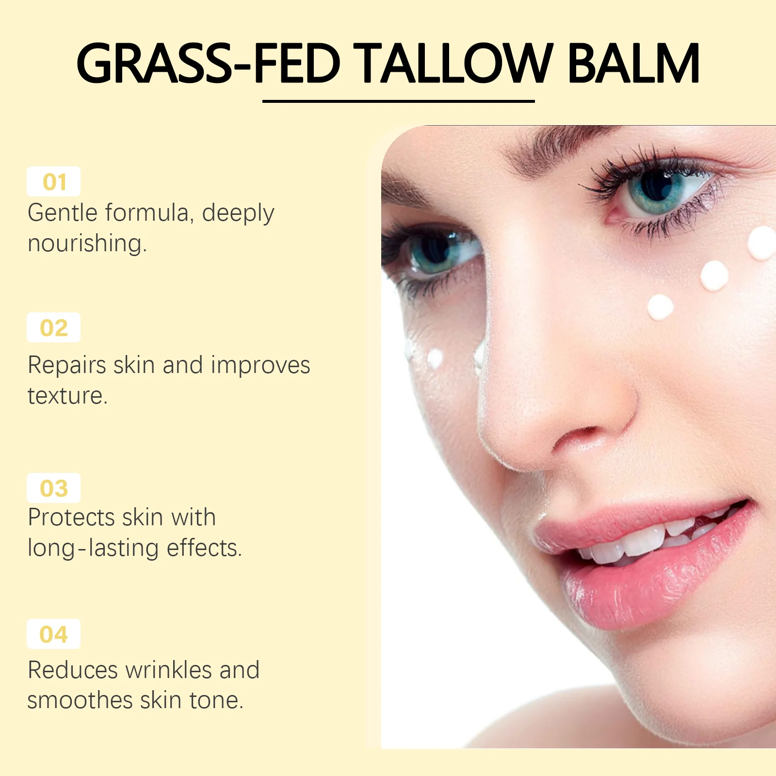 Grass-Fed Tallow Balm Deeply Nourishing Moisturizer for Face & Body 56g 5 grass fed tallow balm deeply nourishing moisturizer 56g cih vctm5a3z desc 5