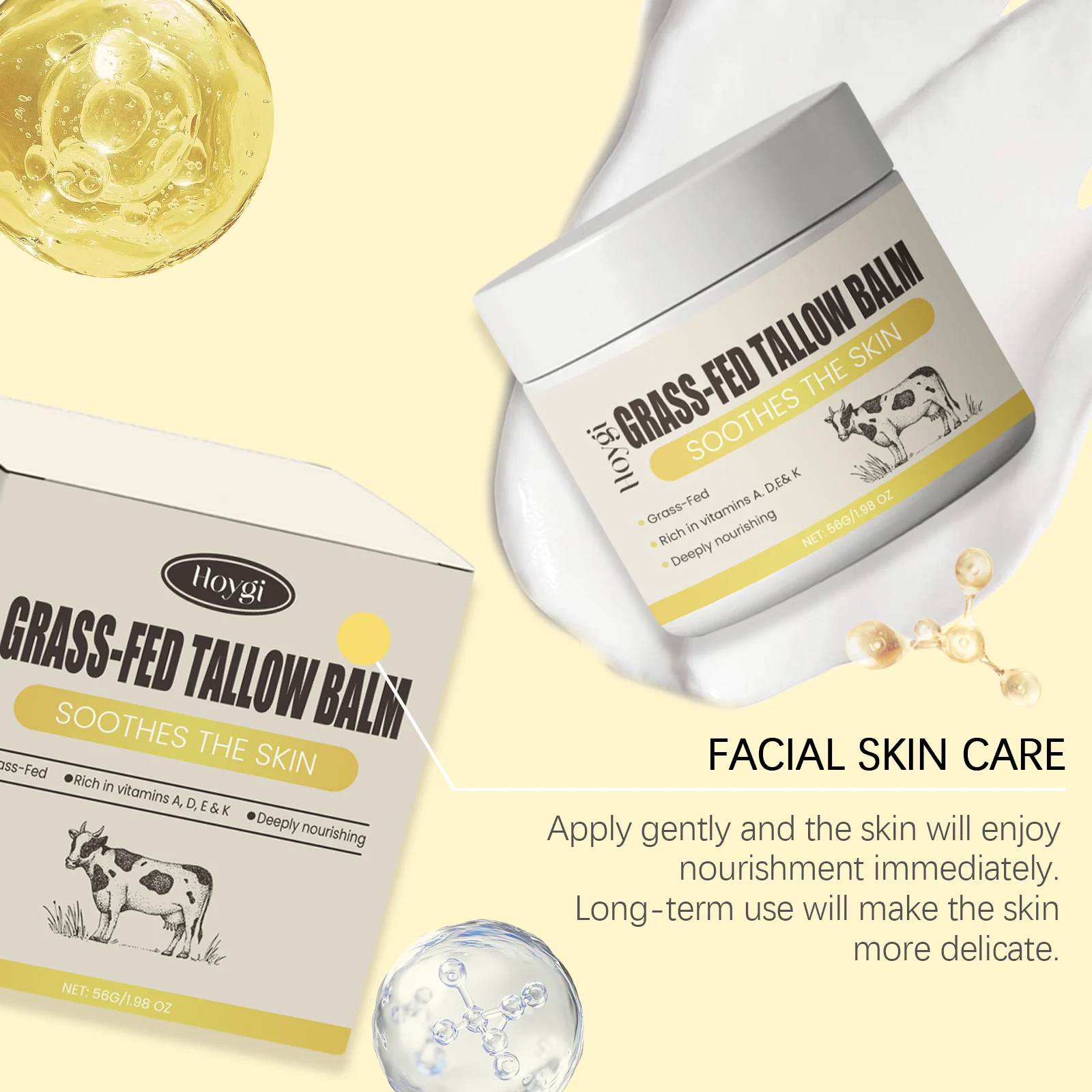 Grass-Fed Tallow Balm Deeply Nourishing Moisturizer for Face & Body 56g 8 grass fed tallow balm deeply nourishing moisturizer 56g cih vctm5a3z desc 8