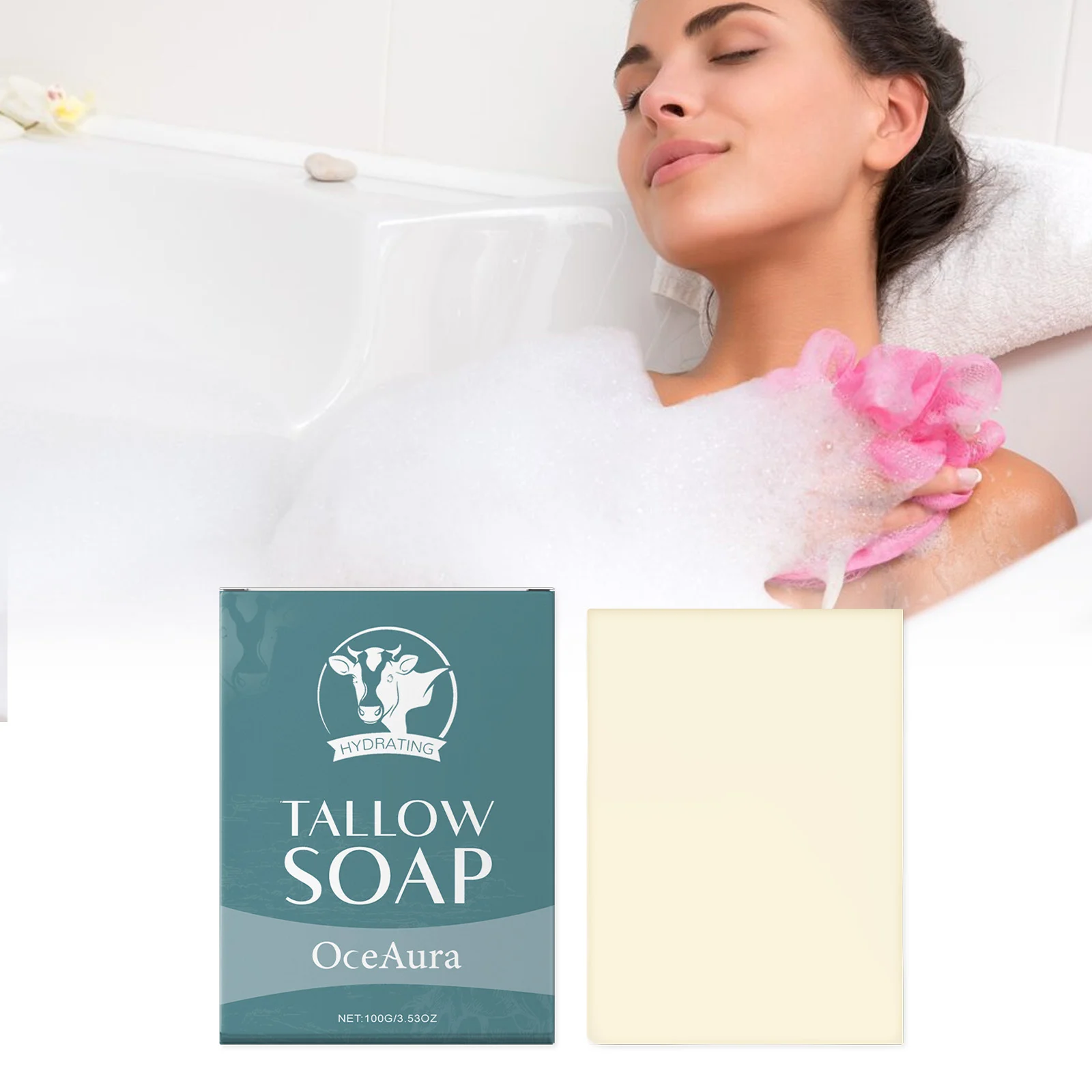 Grass-Fed Tallow Soap 100g for Gentle Cleansing and Hydrating Skin Care 2 grass fed tallow soap 100g hydrating moisturizing cih a69ssue5 desc 2