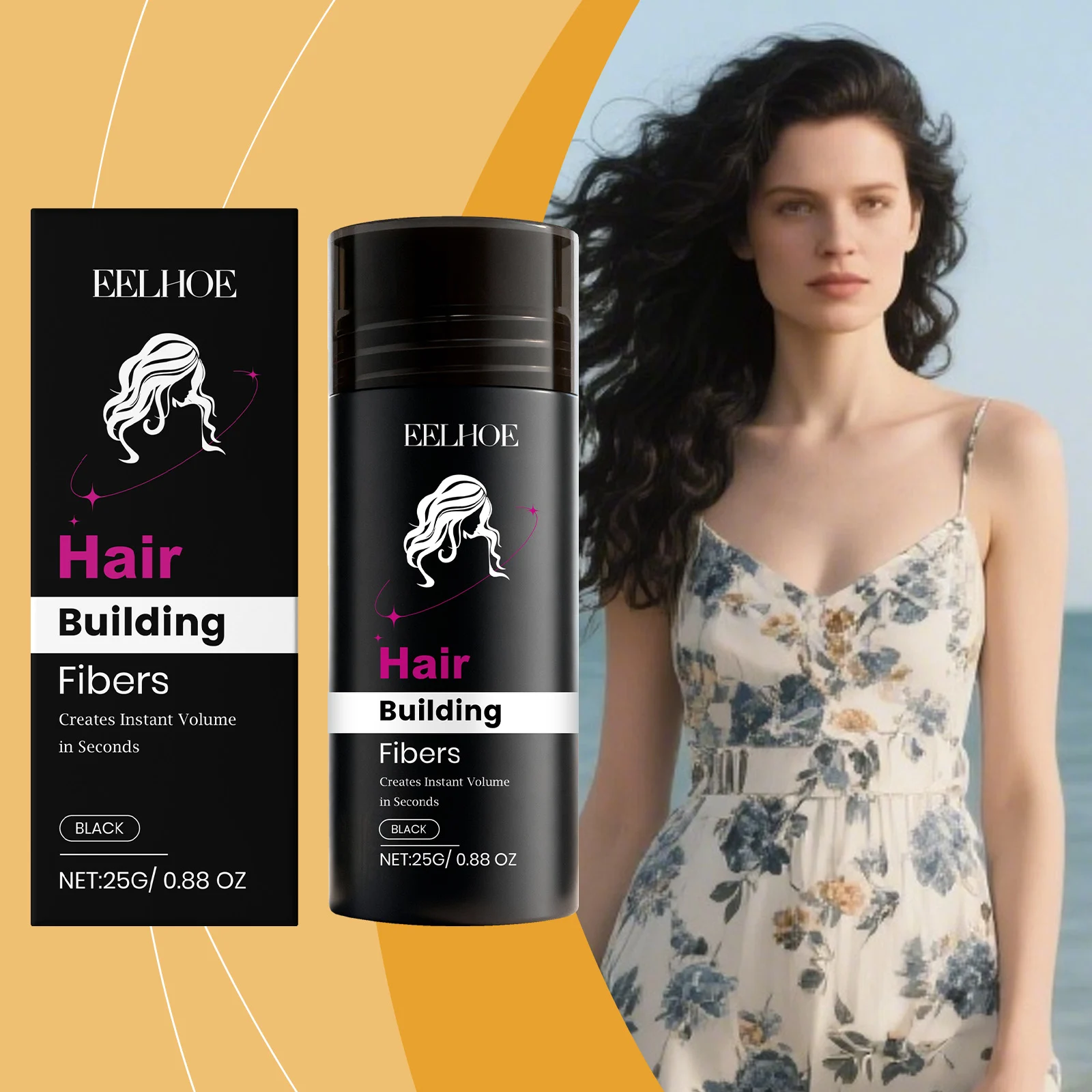 Hair Building Fibers Black Keratin Hair Powder for Thinning Hair 25g 2 hair building fibers black keratin hair powder der h5krhbsf desc 2