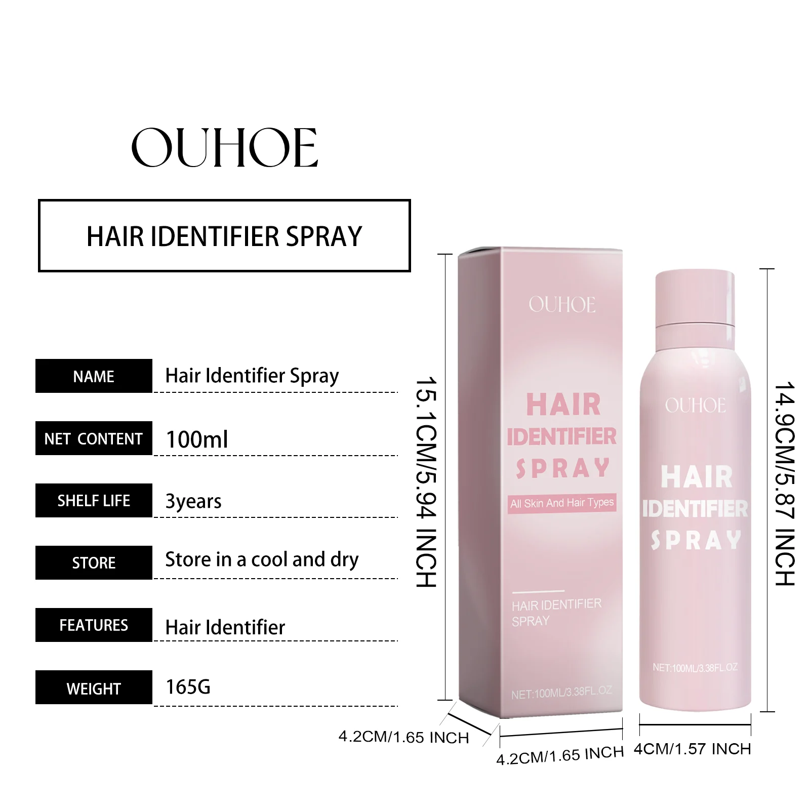 OUHOE Hair Identifier Spray for Face - Accurate Hair Detection, Gentle Hair Removal, All Skin Types 1 hair identifier spray cih vthkhhf3 desc 1