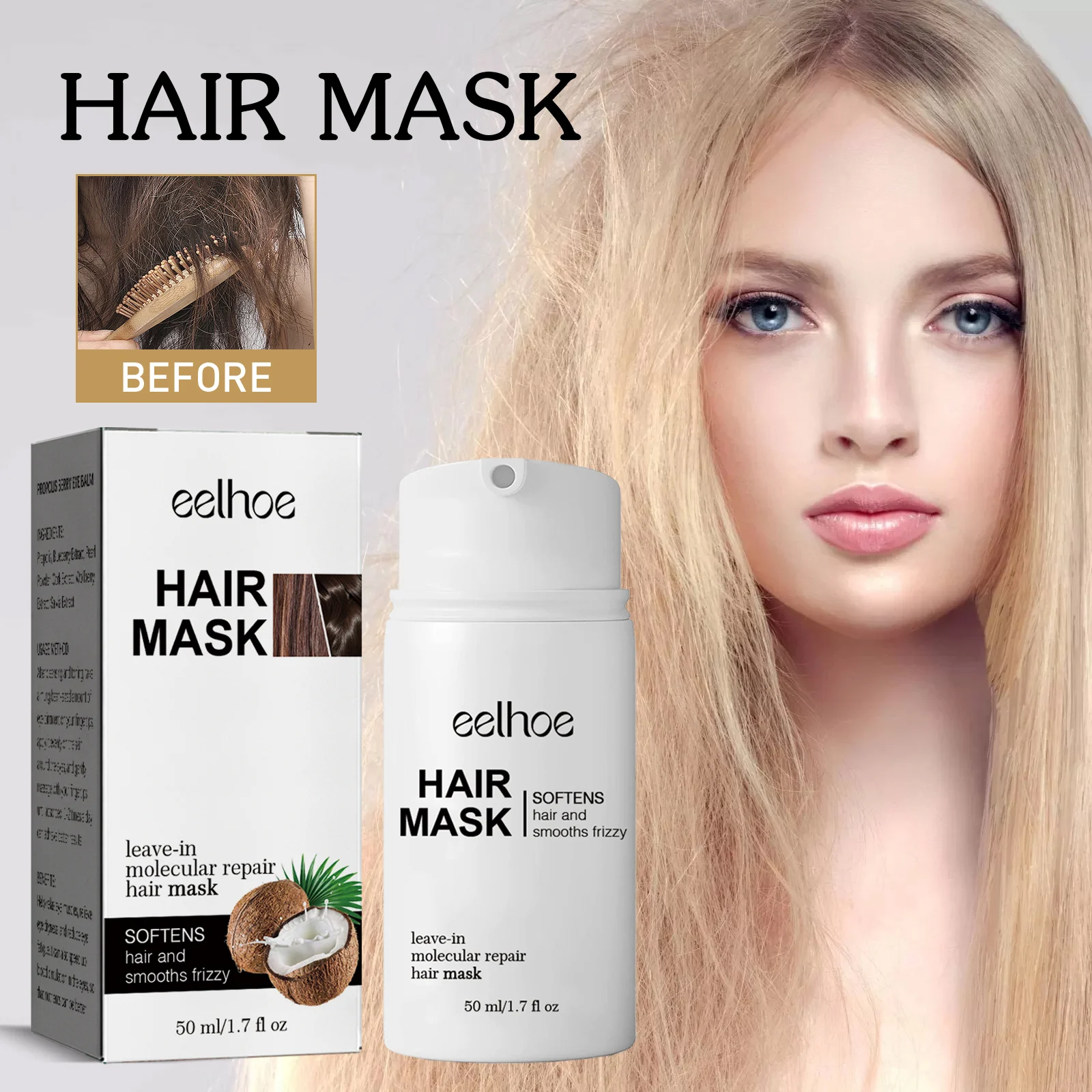 Hair Mask for Frizzy Dry Damaged Hair Repair and Smoothing 50ml 2 hair mask frizzy dry damaged hair repair smoothing 50ml cih 84hc5gtu desc 2