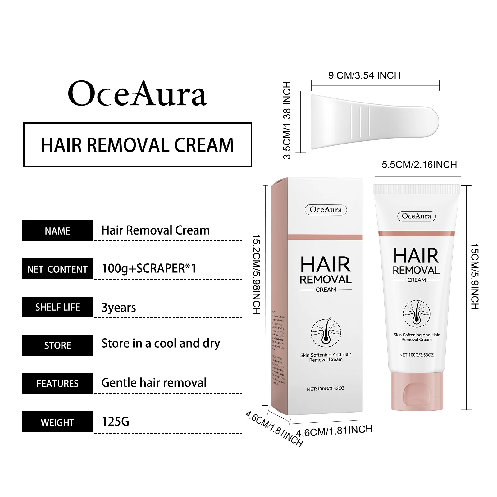 OceAura Hair Removal Cream for All Body, Skin Softening, Moisturizing & Smooth 1 hair removal cream cih cnb49da7 desc 1