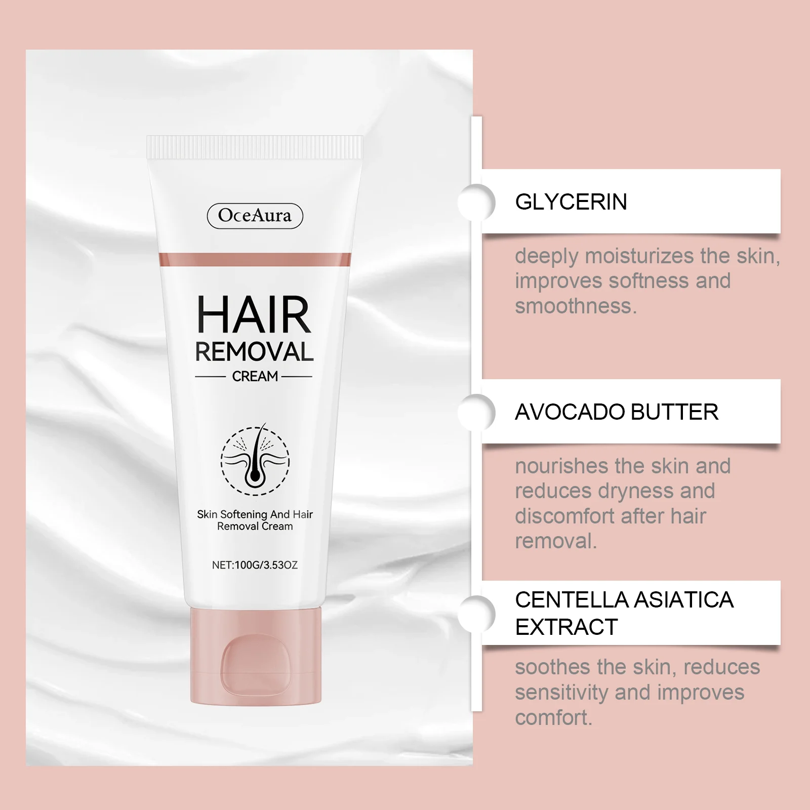 OceAura Hair Removal Cream for All Body, Skin Softening, Moisturizing & Smooth 6 hair removal cream cih cnb49da7 desc 6