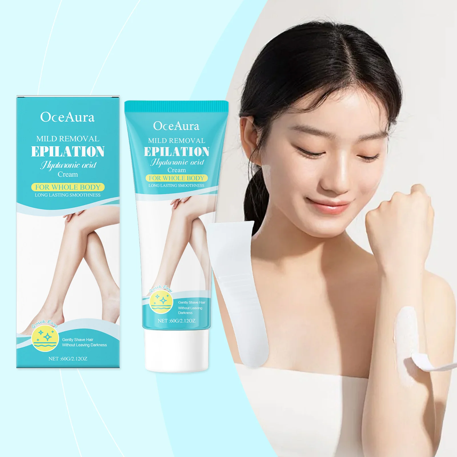 OceAura Mild Removal Hyaluronic Acid Hair Depilatory Cream for Whole Body 2 hair removal cream depilatory cih v59bdax9 desc 2