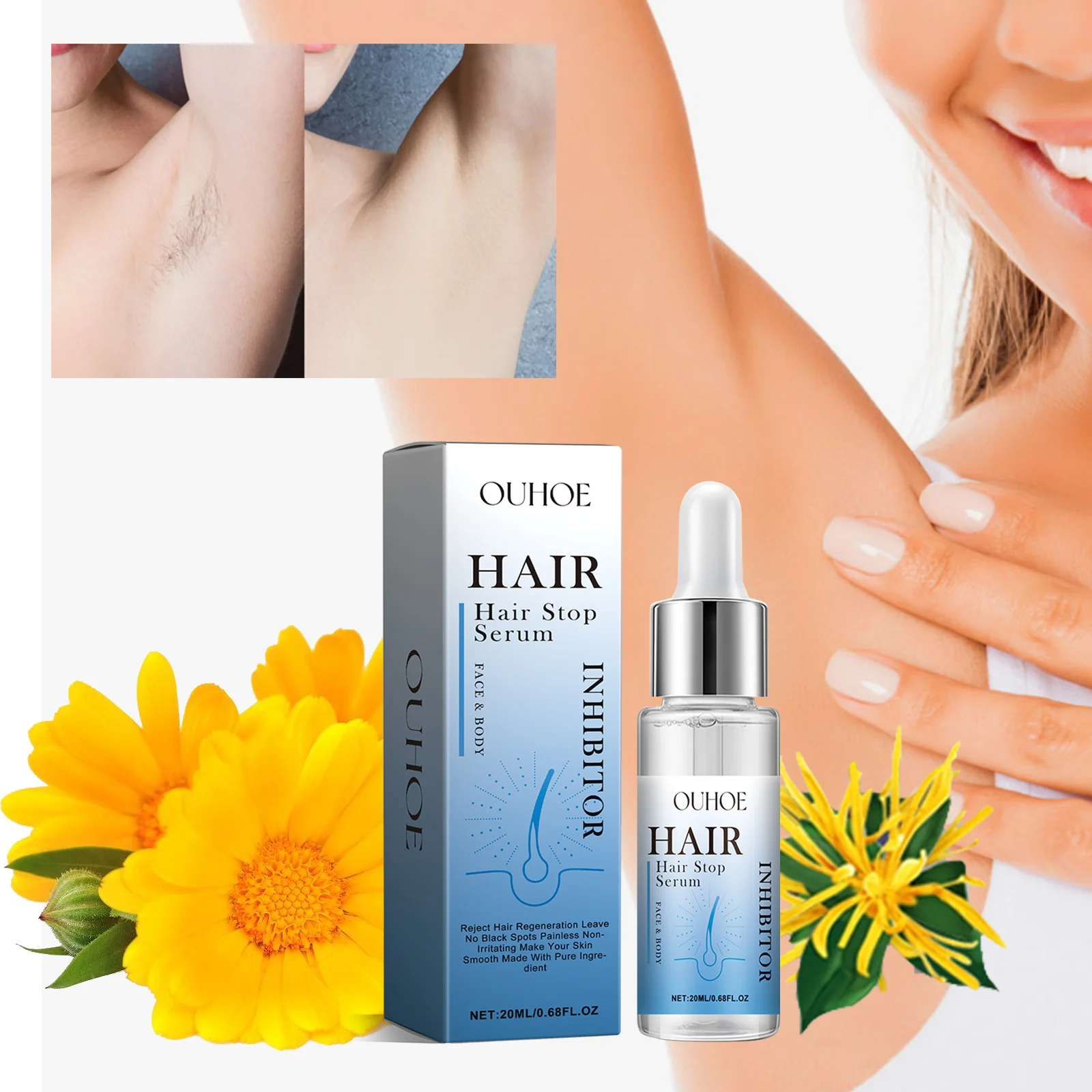 Hair Removal Serum and Moisturizer 20ml Soothes Skin and Inhibits Regrowth 2 hair removal serum moisturizer 20ml cih hfdgk2pz desc 2