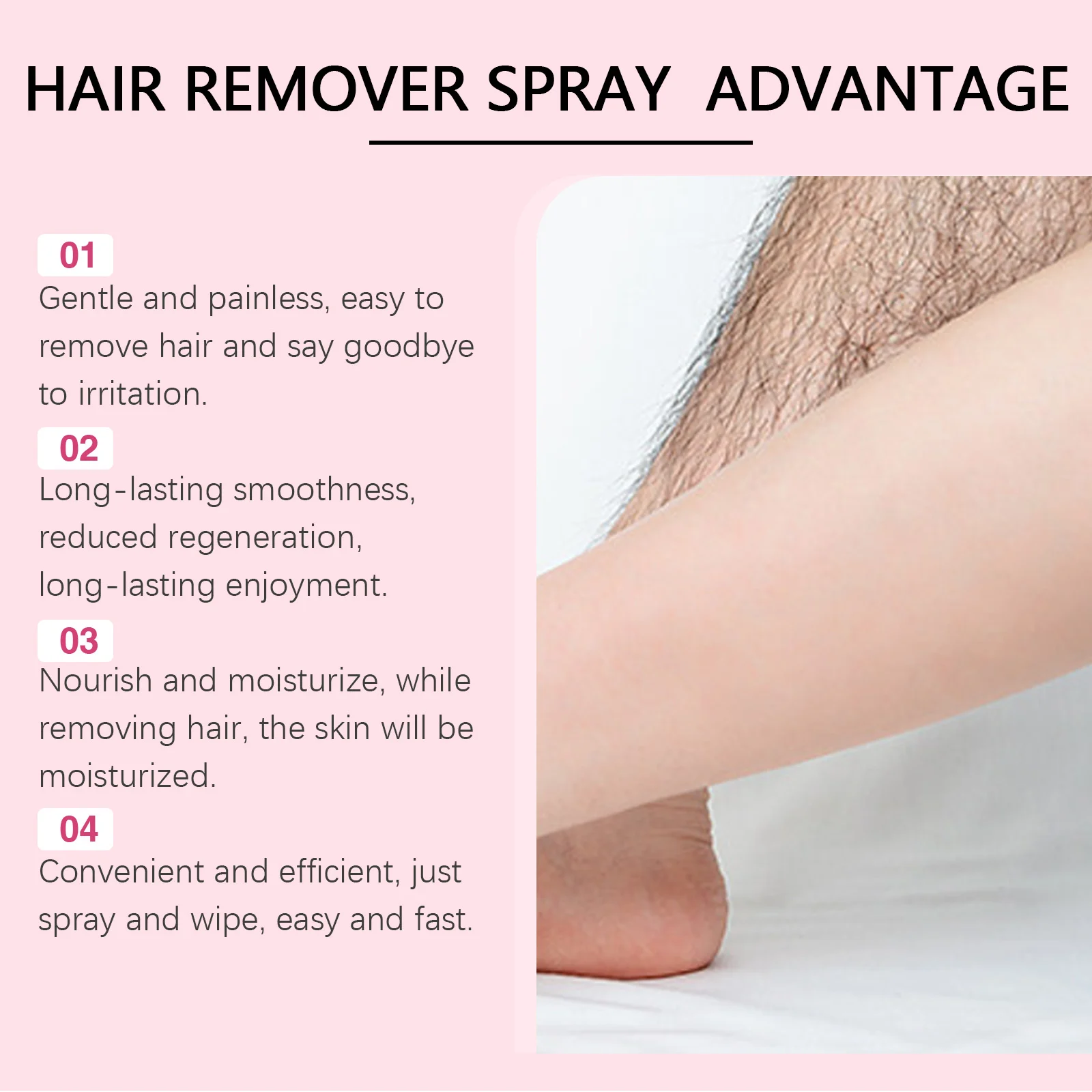 OUHOE Hair Remover Spray for Body, Armpits & Legs | Gentle, Painless & Suitable for Sensitive Skin 5 hair remover spray body cih mxbejzsd desc 5