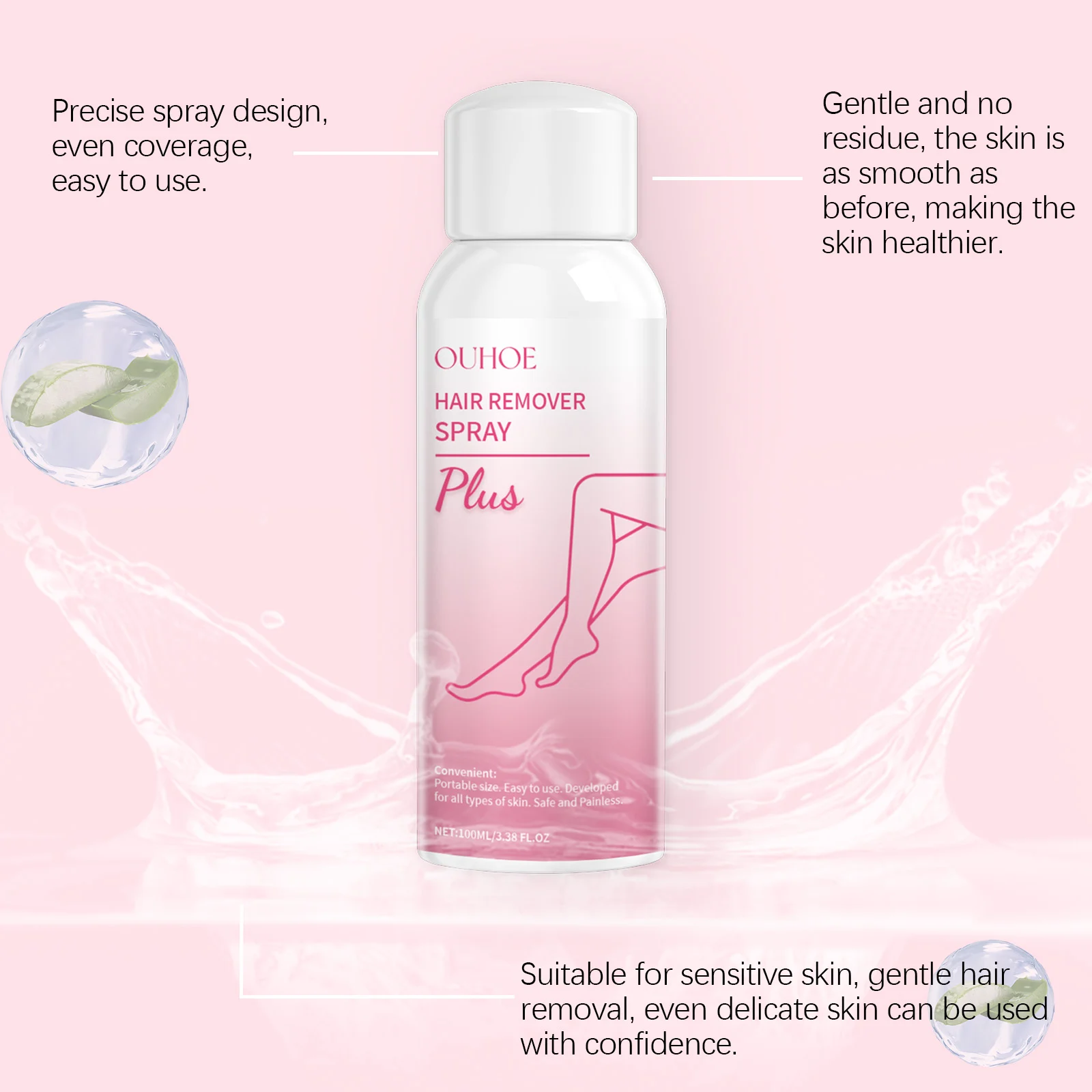 OUHOE Hair Remover Spray for Body, Armpits & Legs | Gentle, Painless & Suitable for Sensitive Skin 8 hair remover spray body cih mxbejzsd desc 8